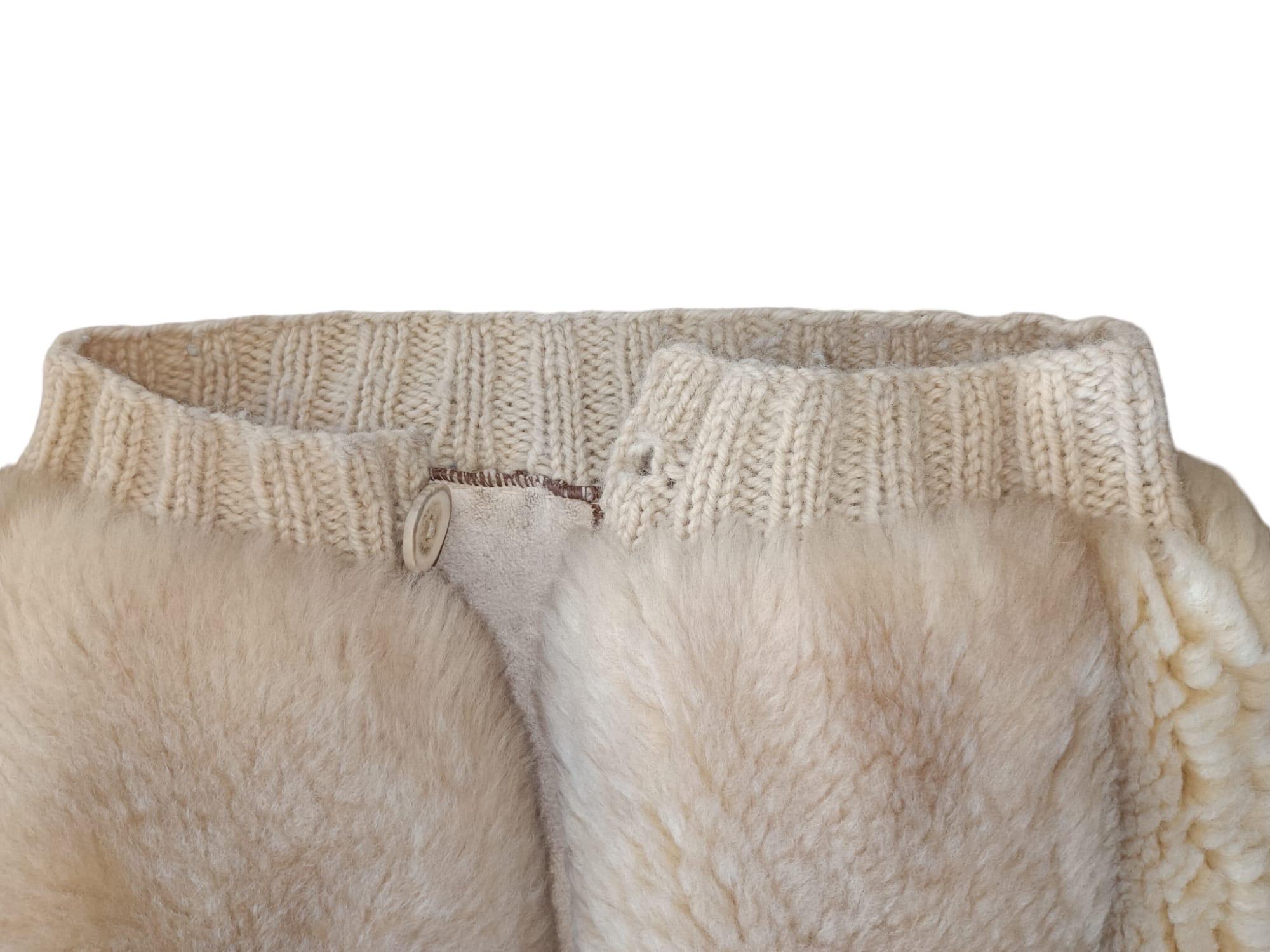 Vintage Beige Shearling Fur Coat (Size 6-S) 3
