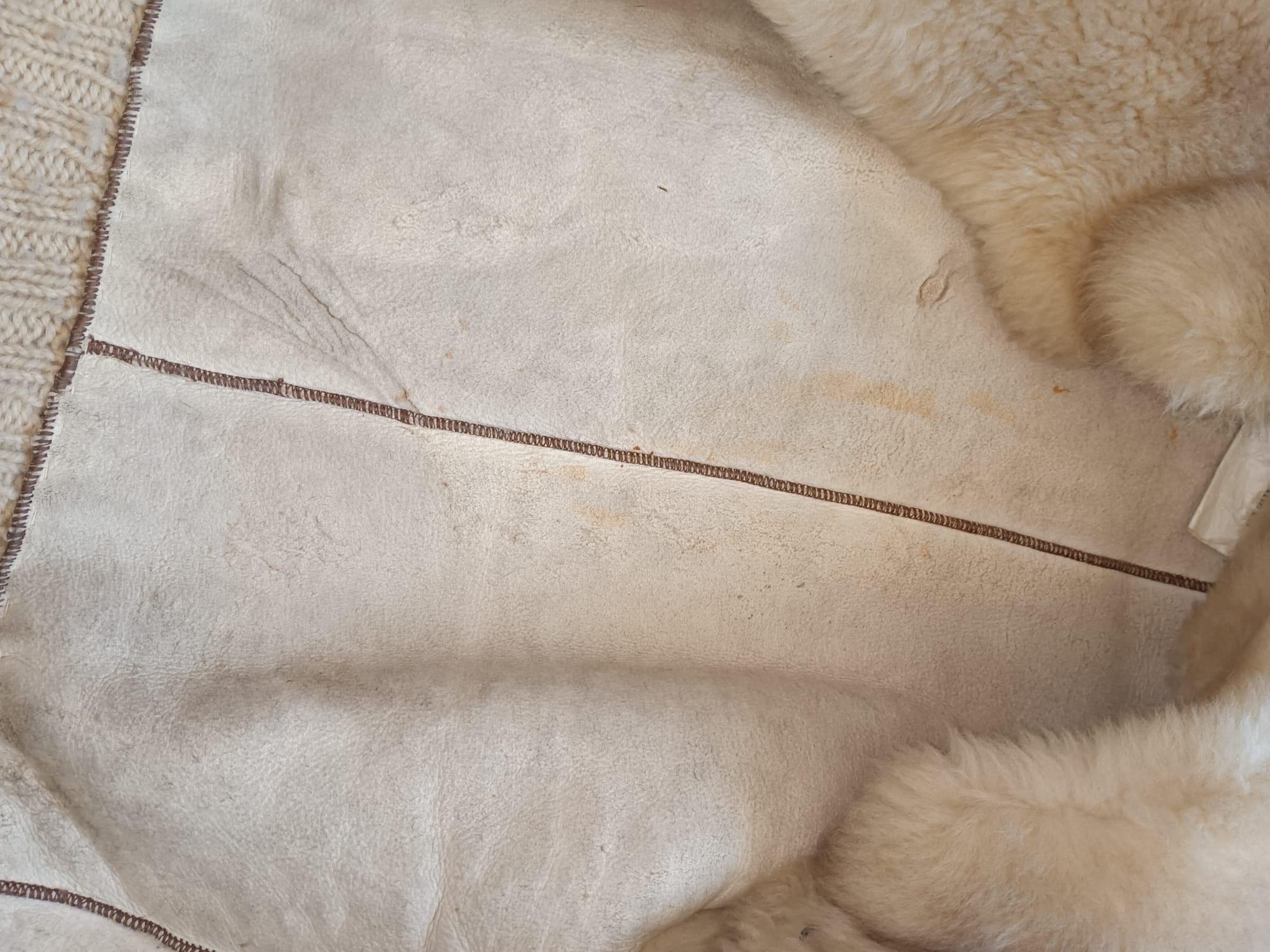 Vintage Beige Shearling Fur Coat (Size 6-S) 4