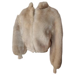 Vintage Beige Shearling Fur Coat (Size 6-S)