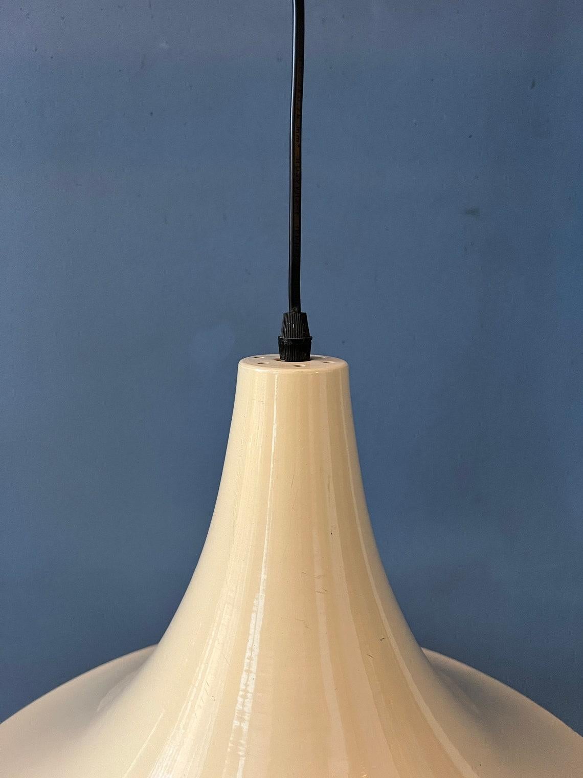 Vintage Beige Space Age Witch Hat Pendant Lamp, 1970s 4