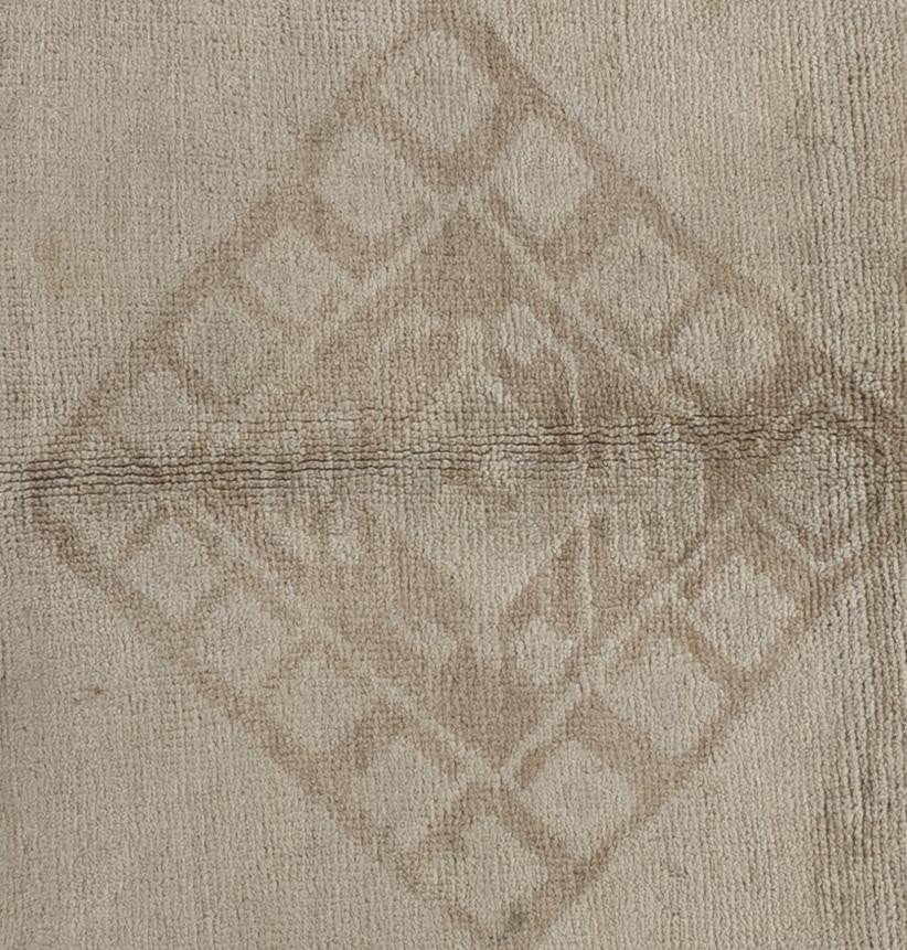 Alfombra Turca Oushak Vintage Beige Tenue 3'8 X 5'2 Tejido a mano en venta