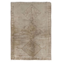 Vintage Beige Subdued Turkish Oushak Rug 3'8 X 5'2