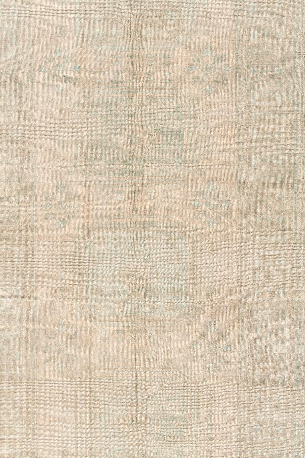 Vintage Beige Gedämpft Türkisch Oushak Läufer 4'7 X 11'3 im Angebot 4