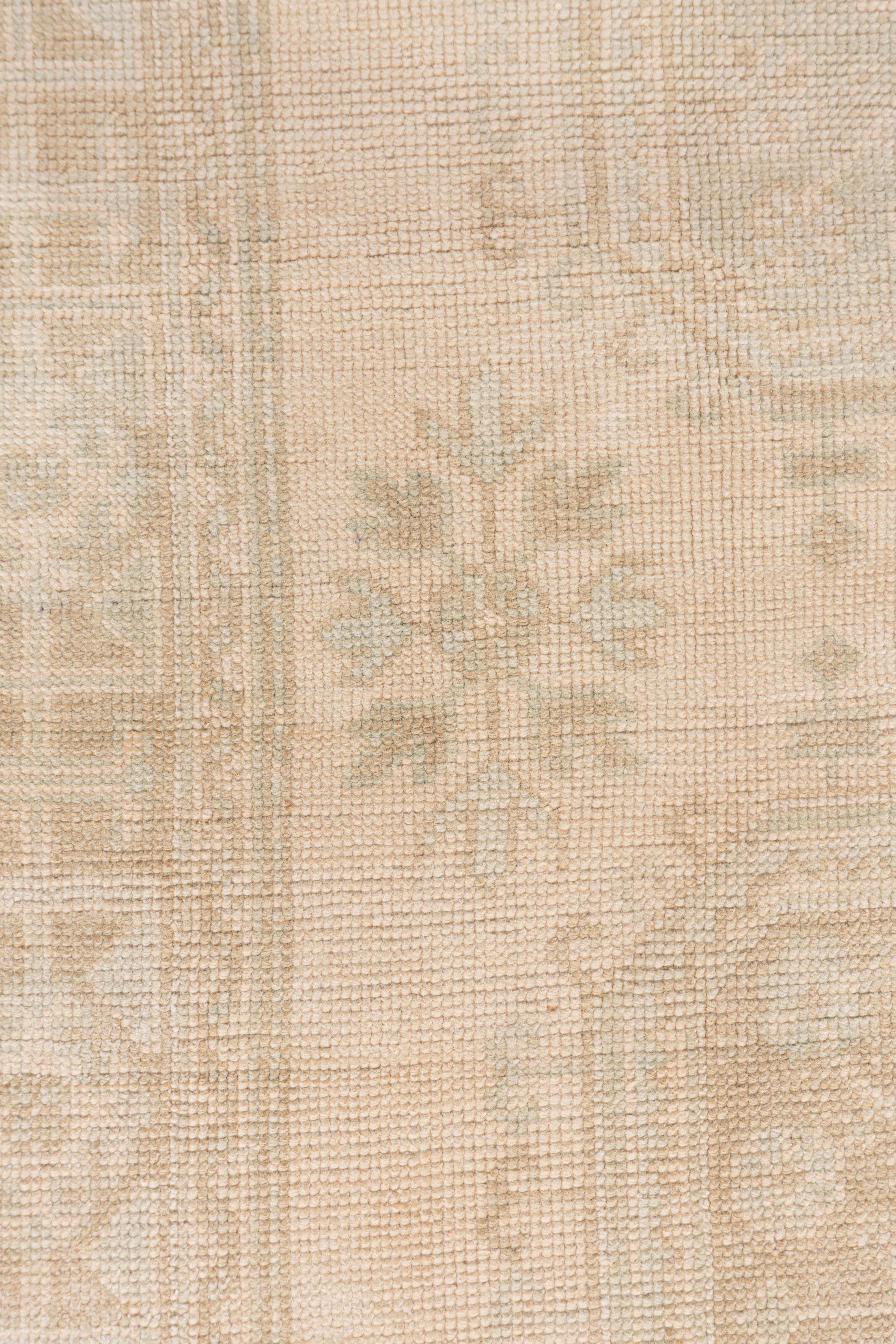 Vintage Beige Gedämpft Türkisch Oushak Läufer 4'7 X 11'3 im Zustand „Gut“ im Angebot in New York, NY