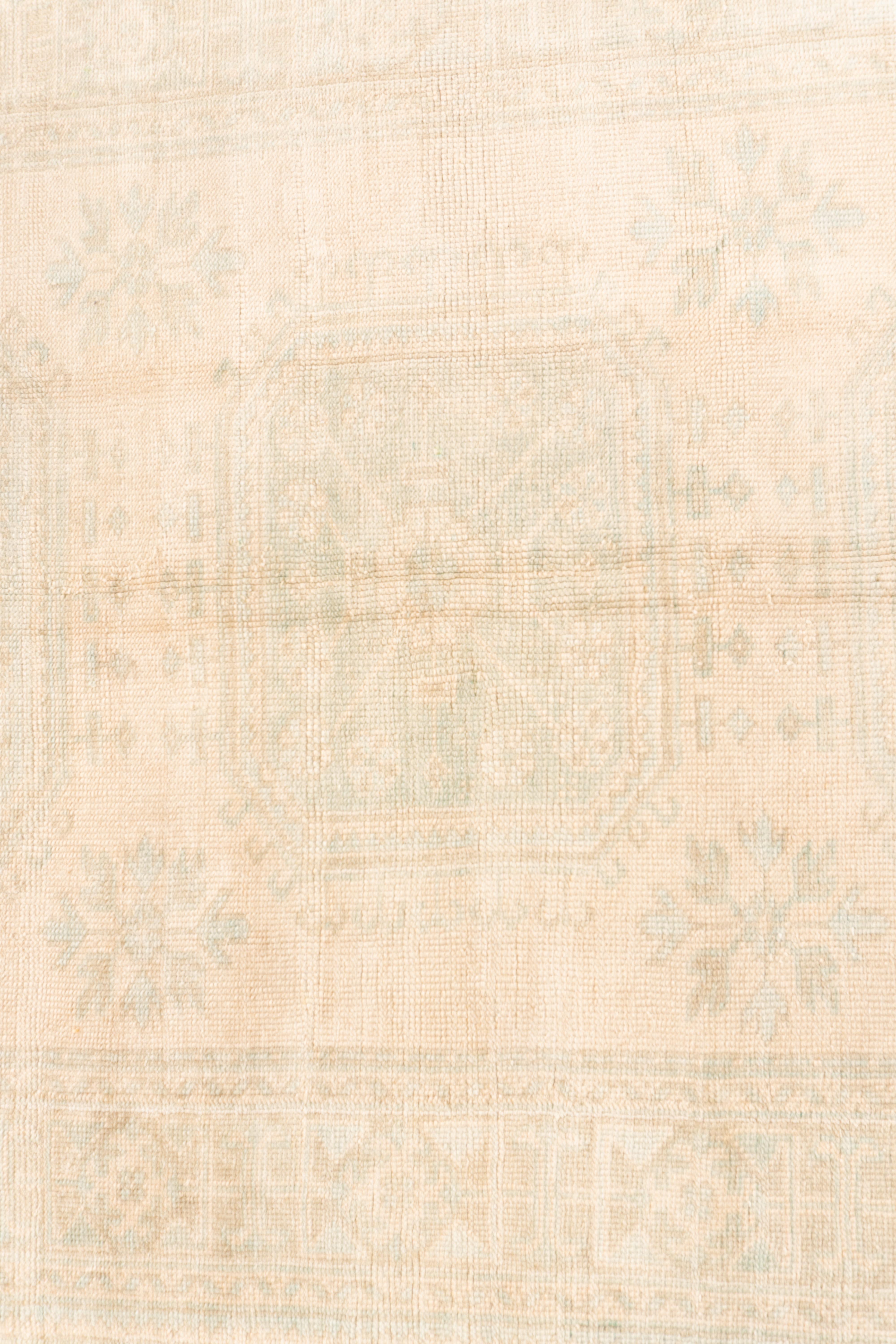 Vintage Beige Gedämpft Türkisch Oushak Läufer 4'7 X 11'3 im Angebot 1