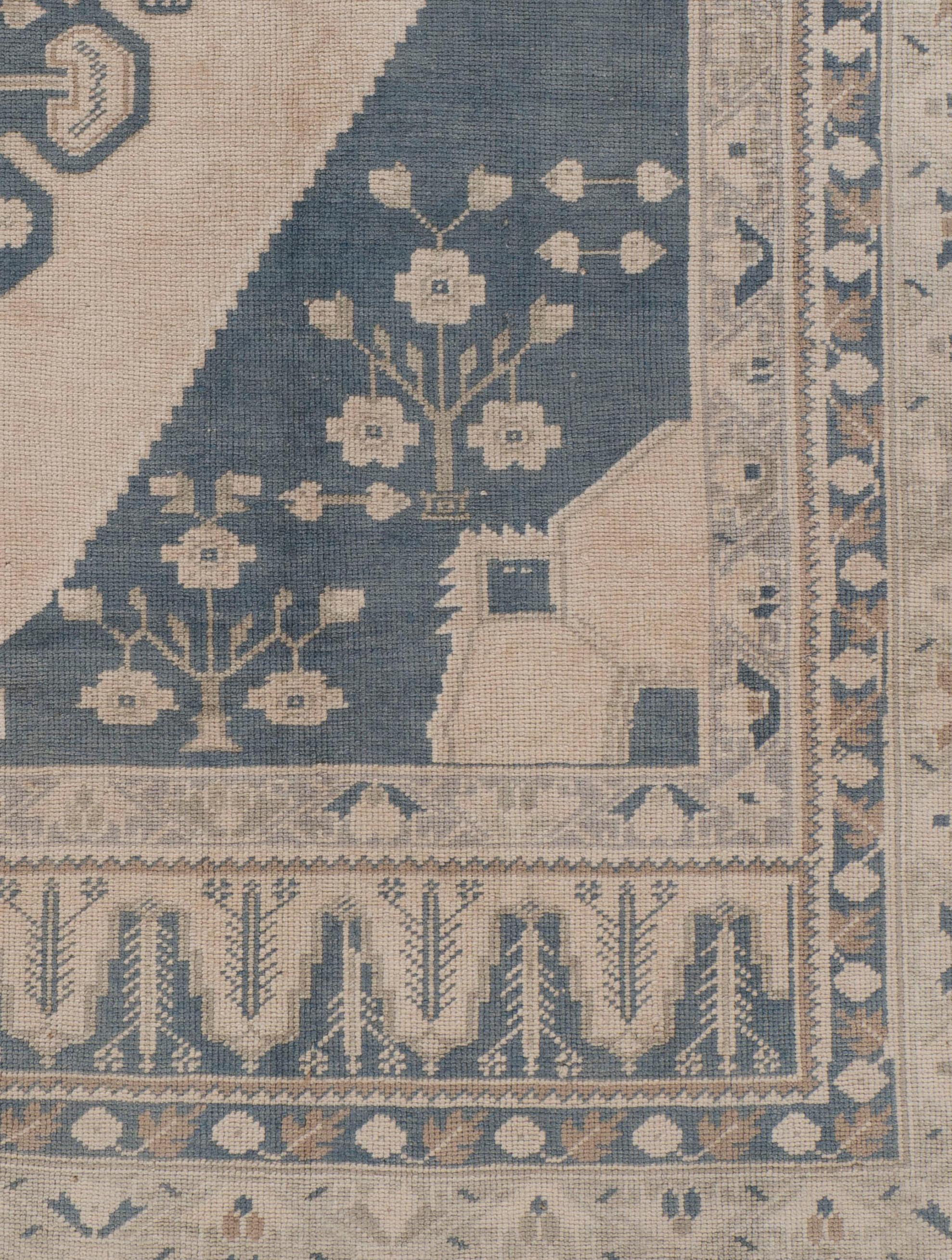 Turco Tappeto Oushak Tash turco vintage beige tenue 5'7 X 10'9 in vendita