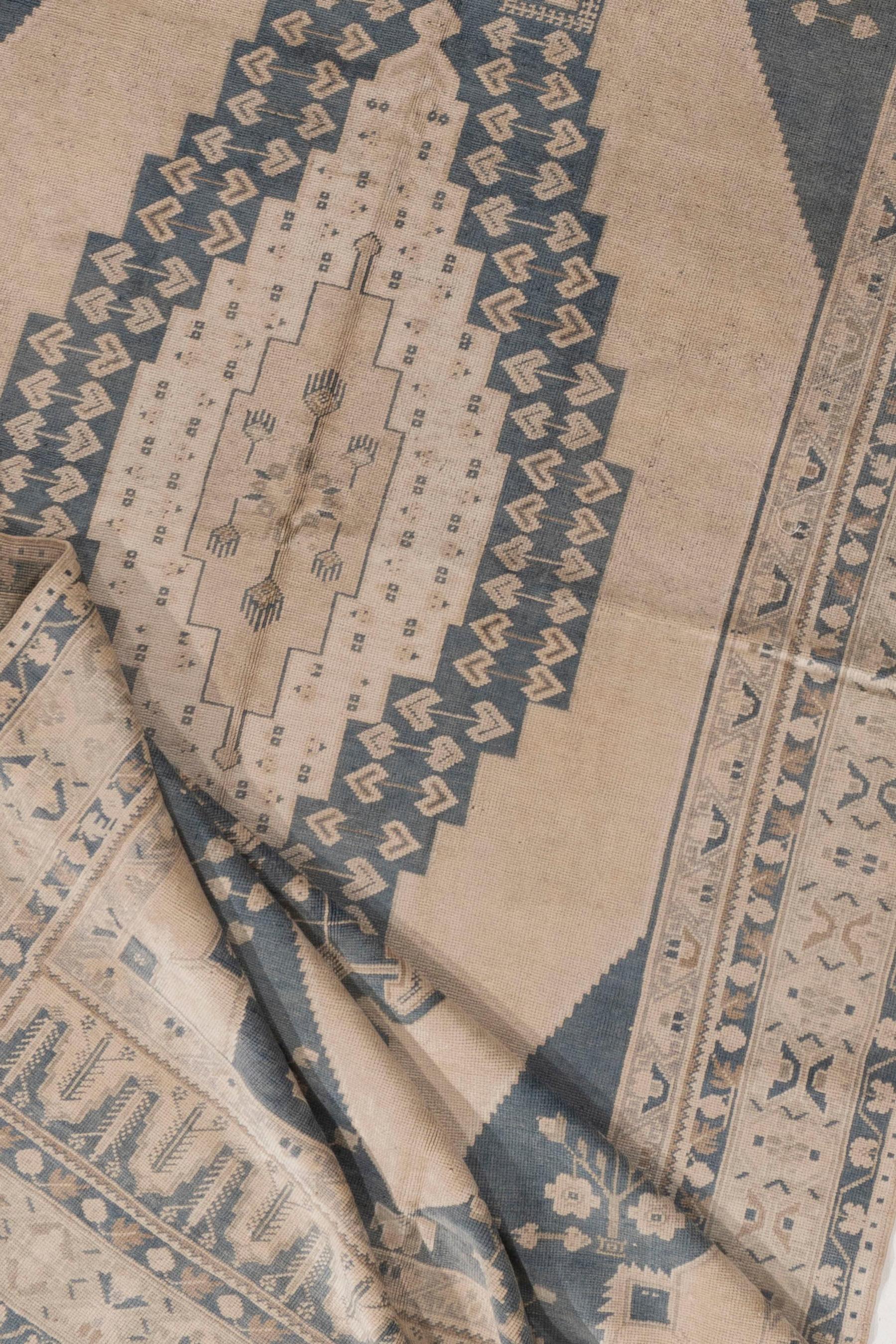 Lana Tappeto Oushak Tash turco vintage beige tenue 5'7 X 10'9 in vendita