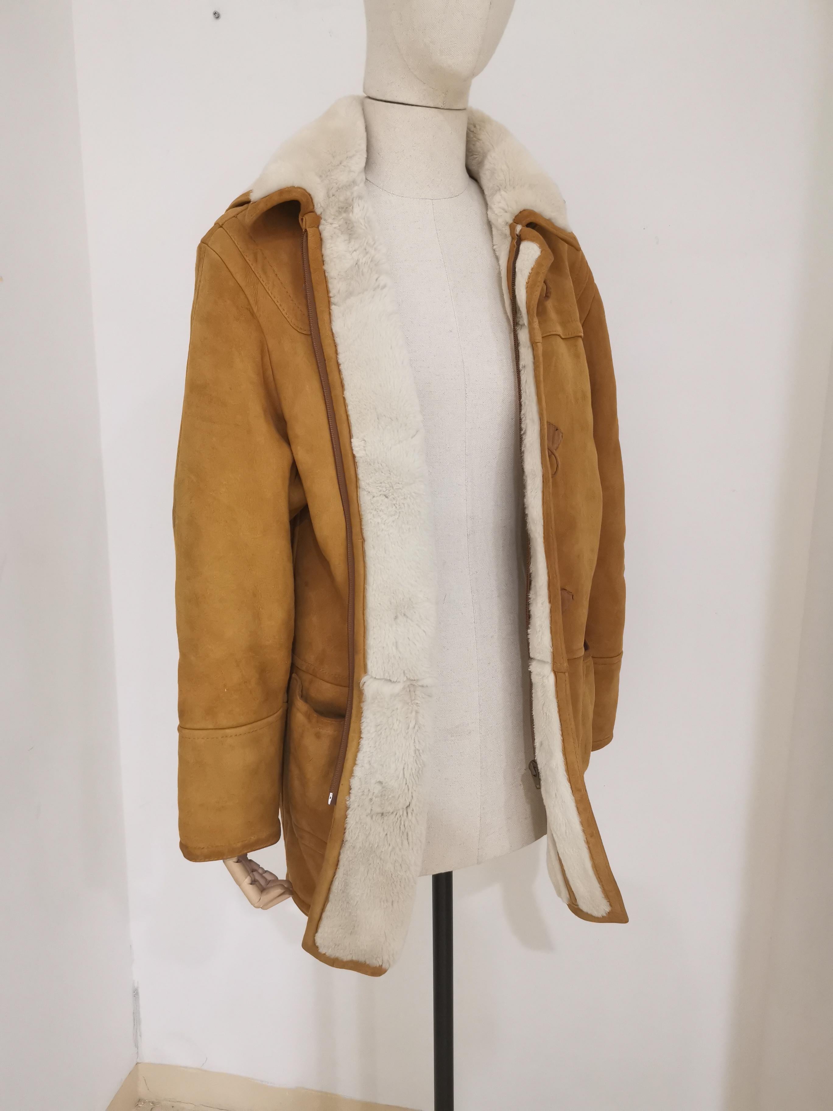 Vintage beige suede wool bomber jacket 1