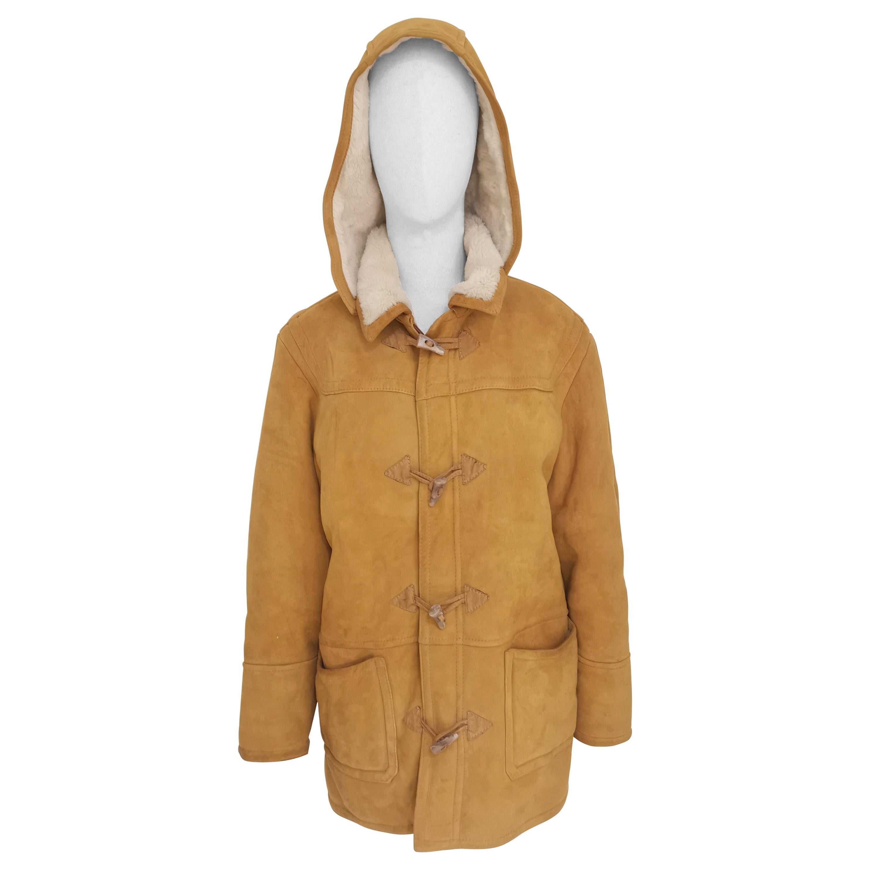 Vintage beige suede wool bomber jacket