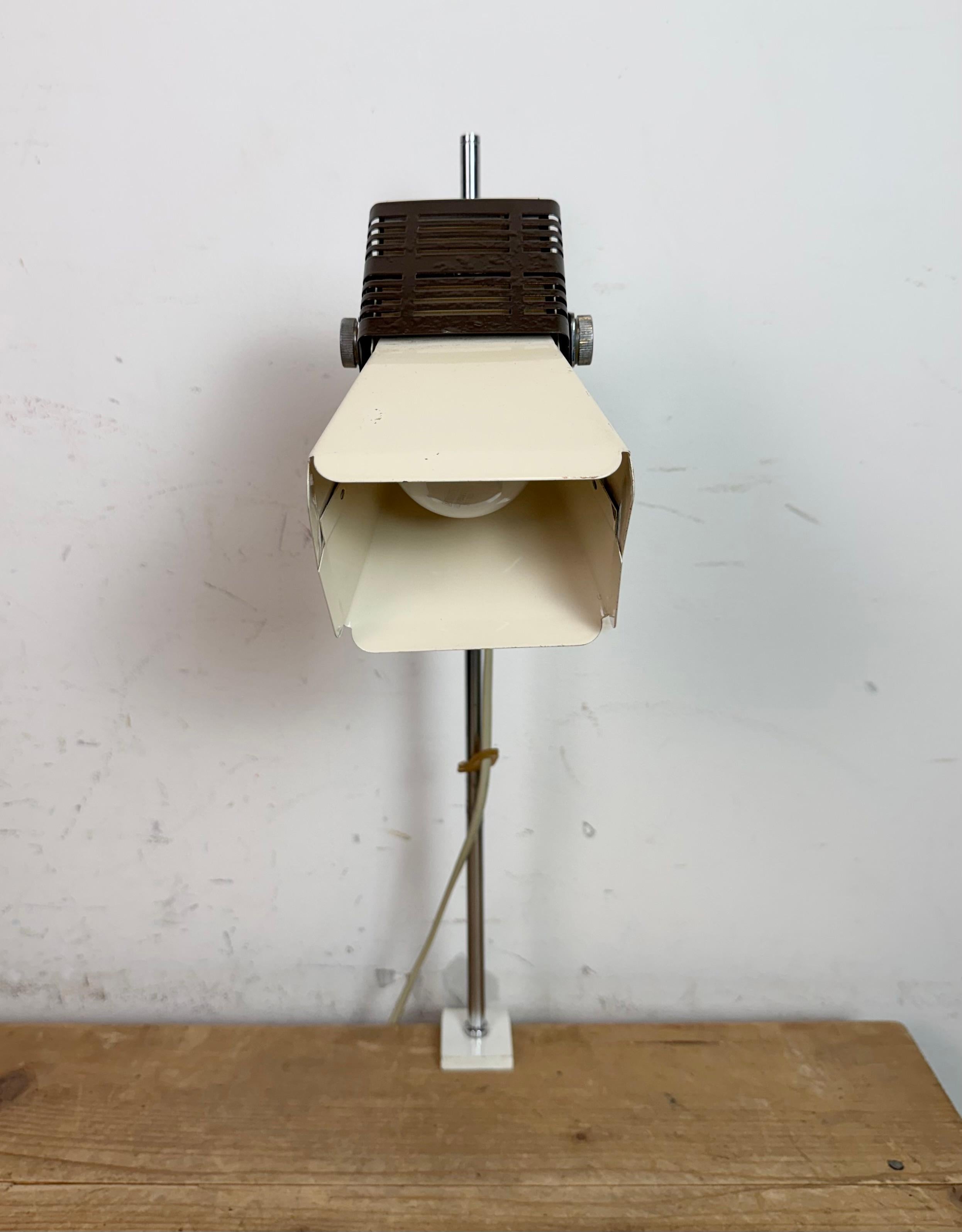 Vintage Beige Table Lamp from Lidokov , 1970s For Sale 4