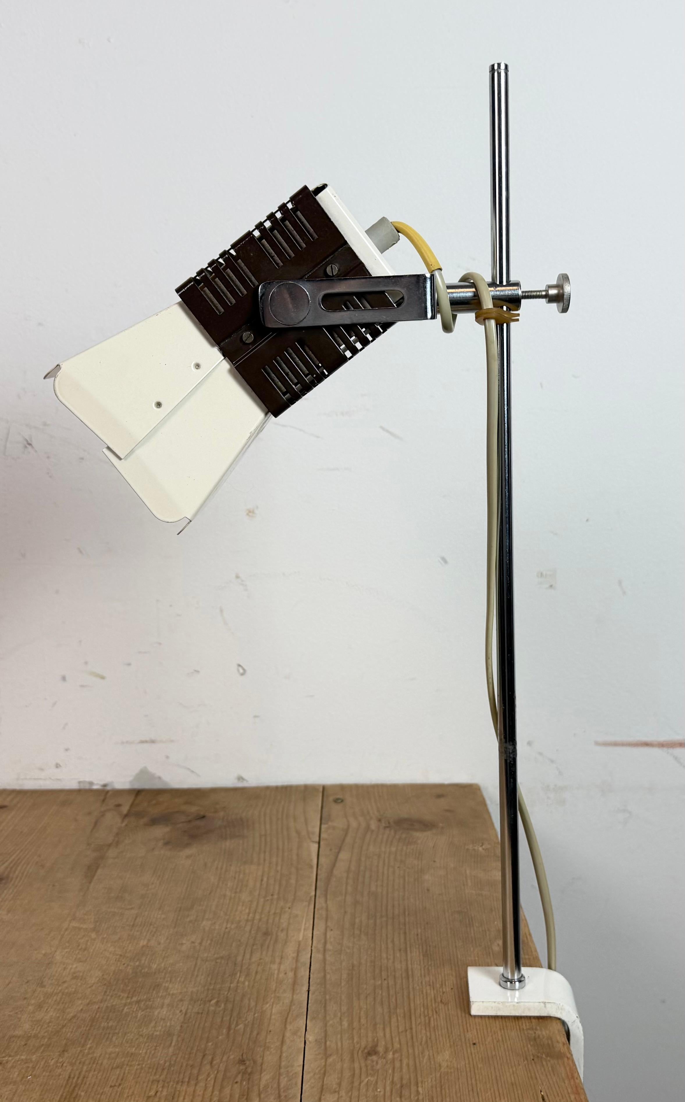 Industrial Vintage Beige Table Lamp from Lidokov , 1970s For Sale