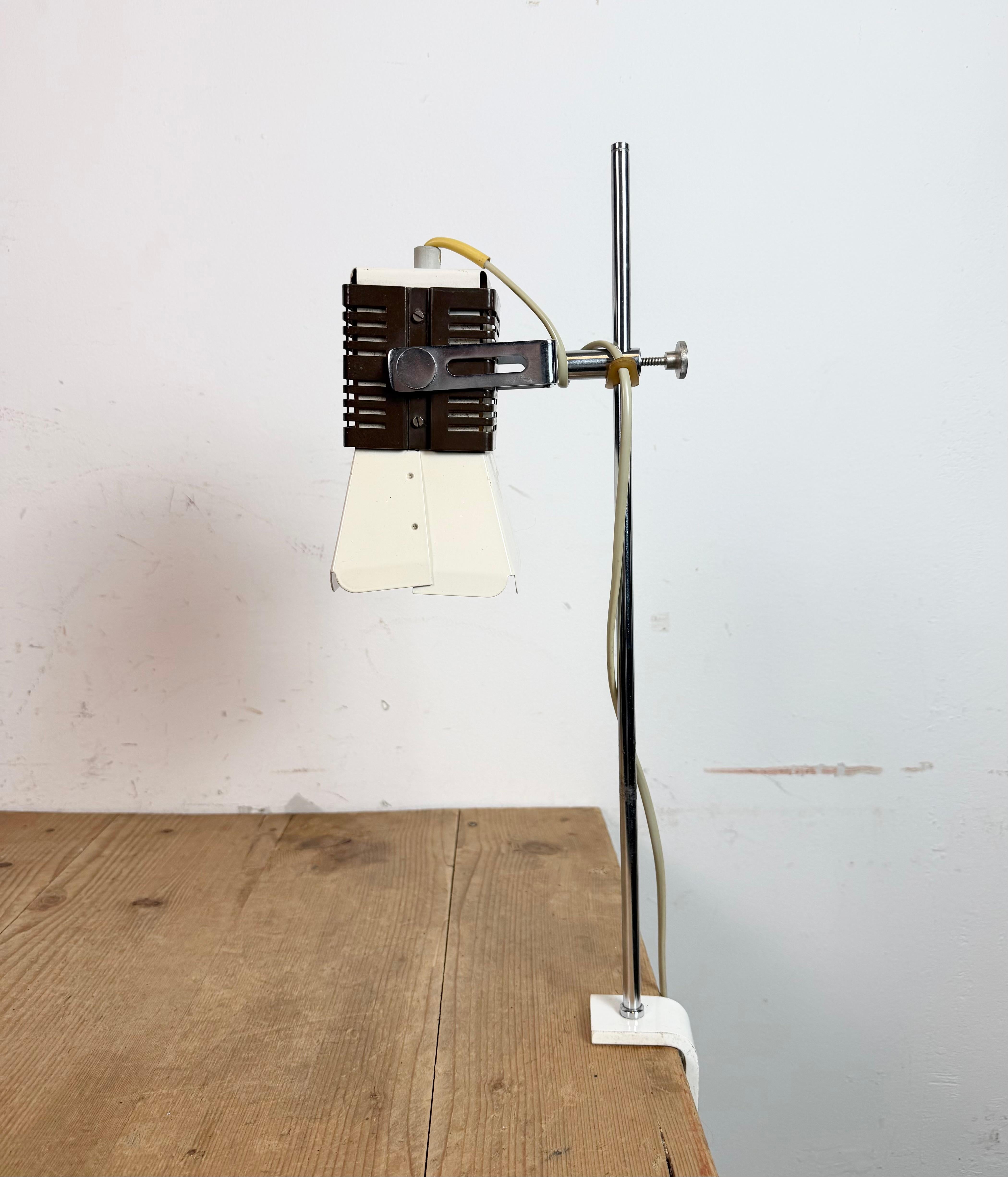 Czech Vintage Beige Table Lamp from Lidokov , 1970s For Sale