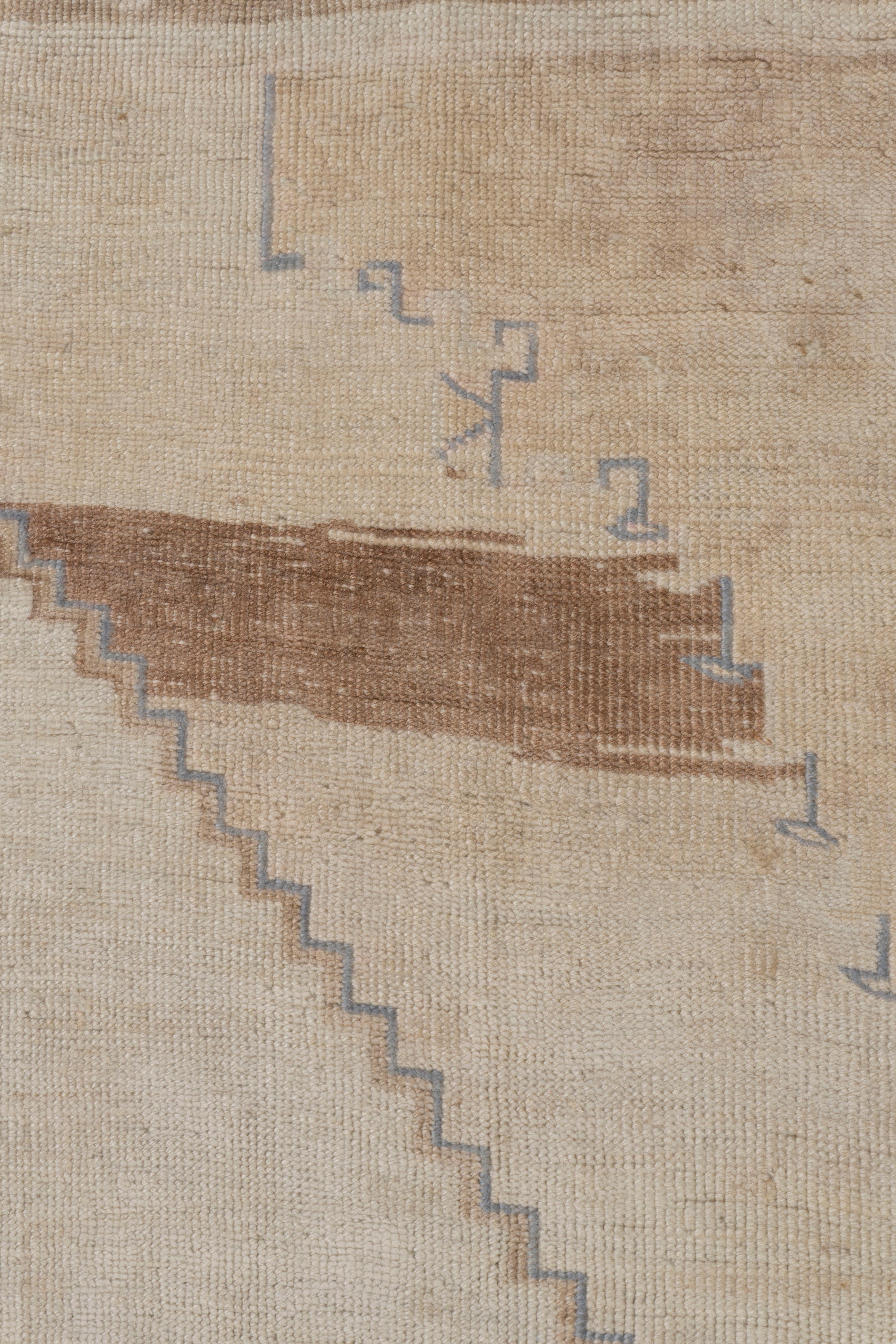 XX secolo Tappeto Vintage Beige Turkish Kars 7'3 X 10'2 in vendita