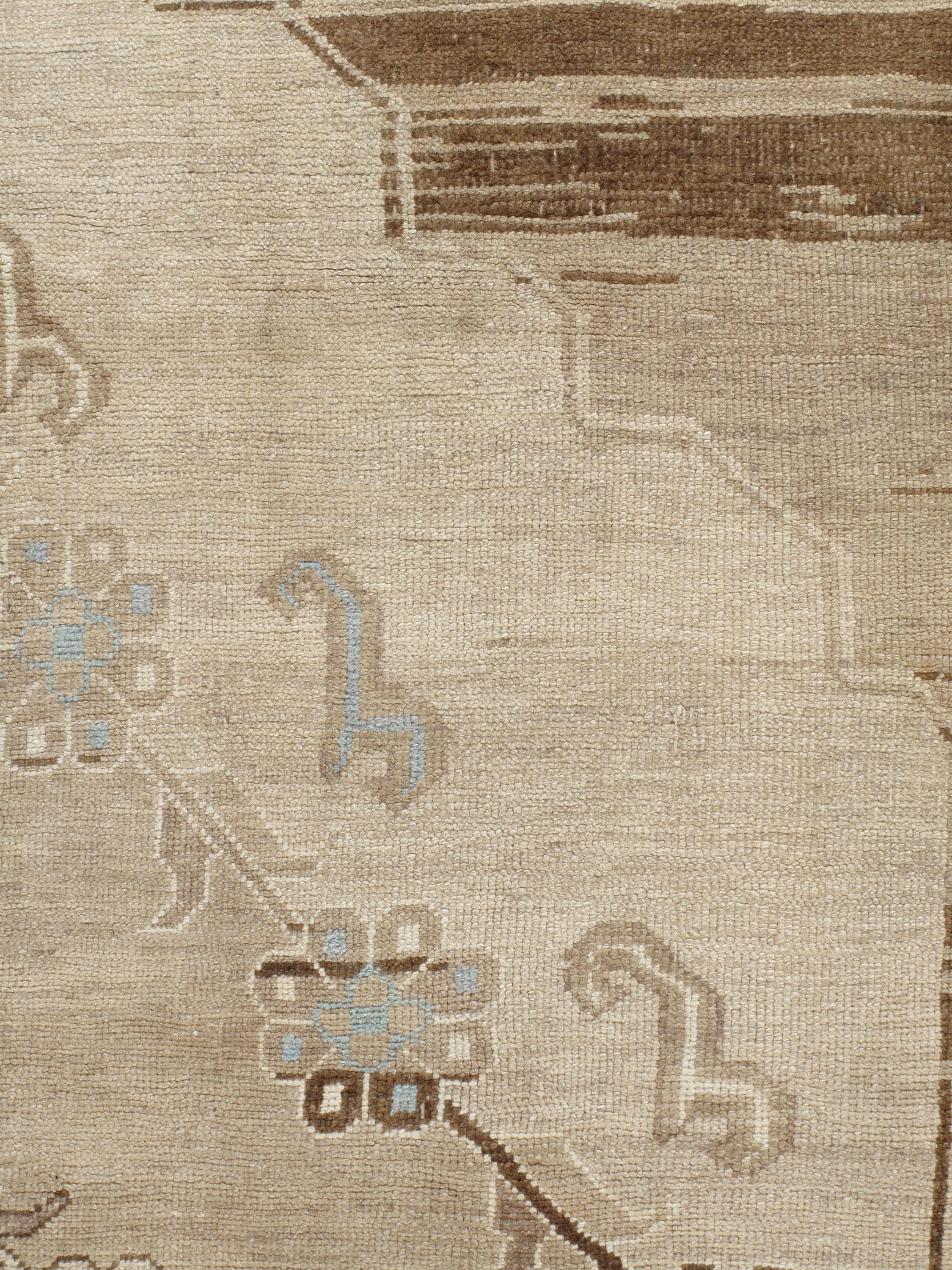 Türkischer Kars-Teppich Vintage Beige  9'8 x 13' im Zustand „Gut“ im Angebot in New York, NY