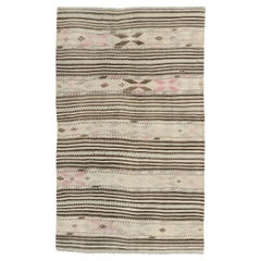 Tapis Kilim turc beige vintage  4'3 x 7'2