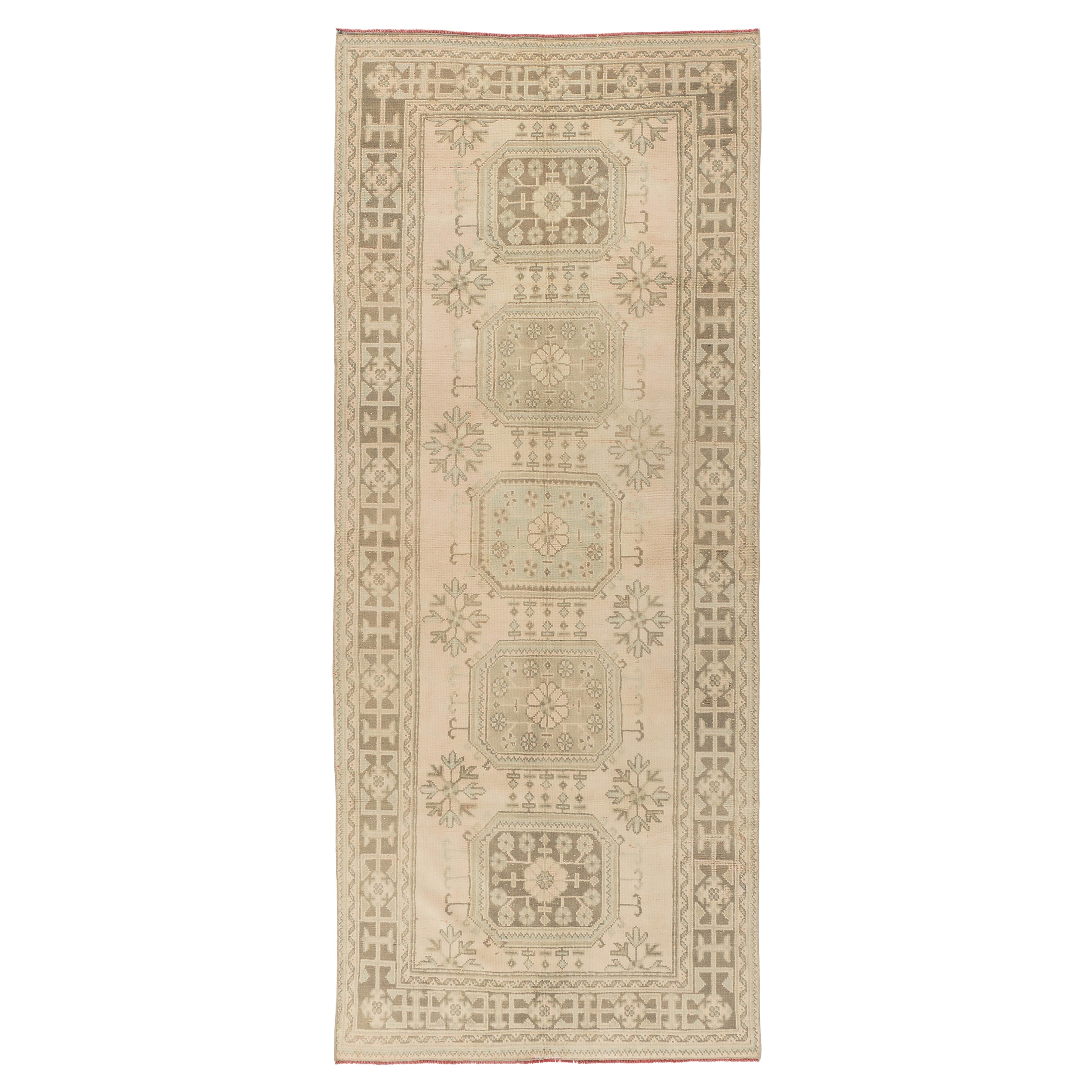 Vintage Beige Türkisch Oushak Anatolisch Läufer 4
7 X 11
2