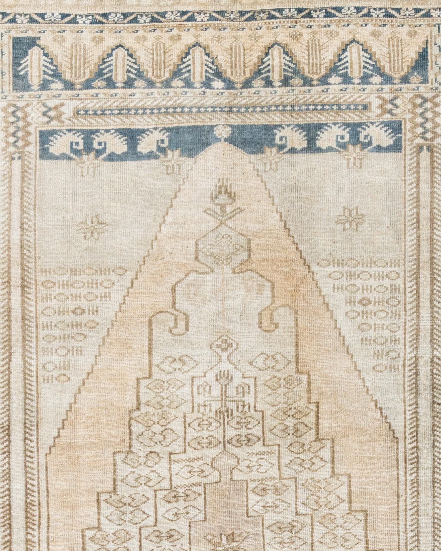 Türkischer Oushak-Teppich in Beige im Vintage-Stil  5'3 x 9'9 im Angebot 9