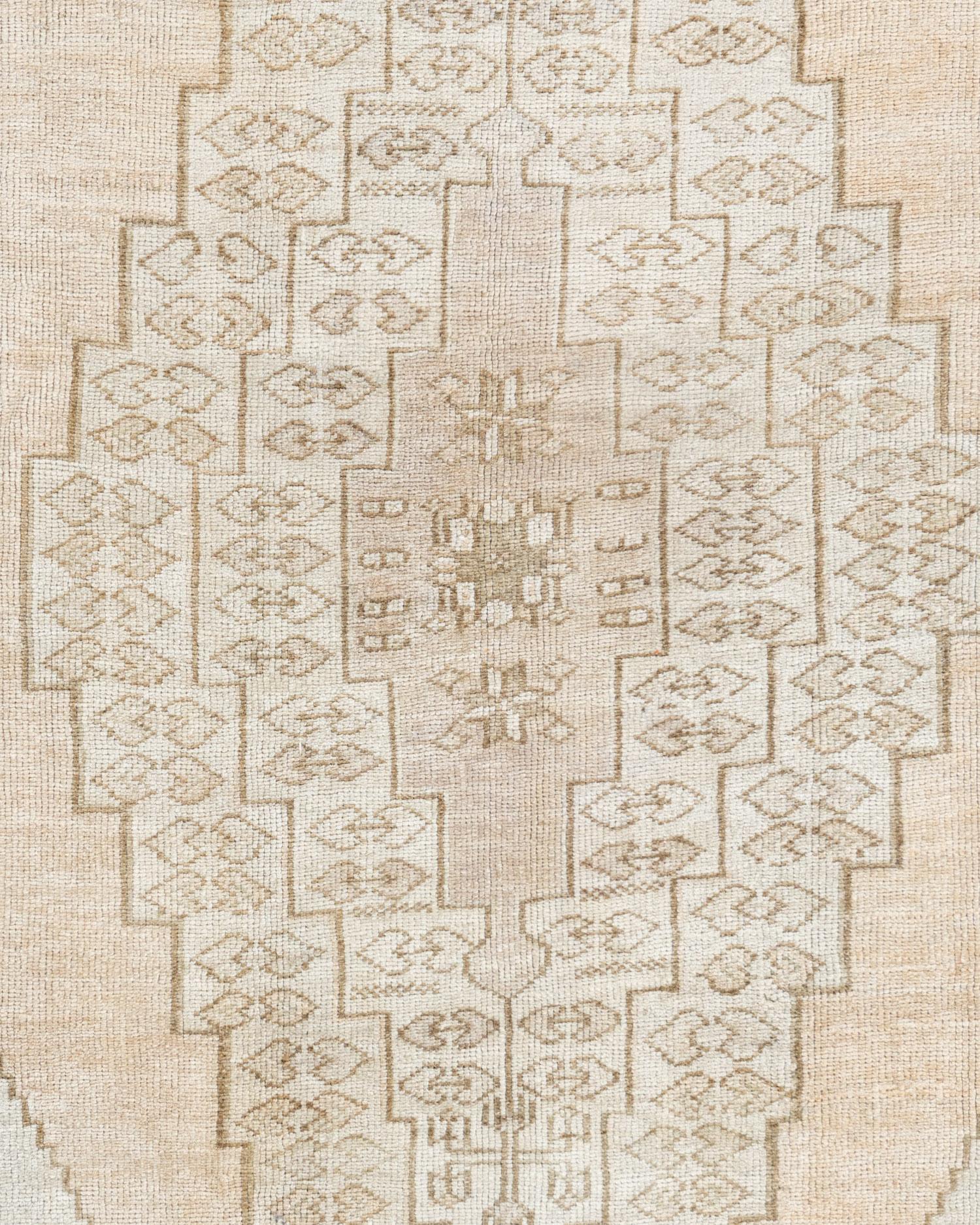 Türkischer Oushak-Teppich in Beige im Vintage-Stil  5'3 x 9'9 im Angebot 10