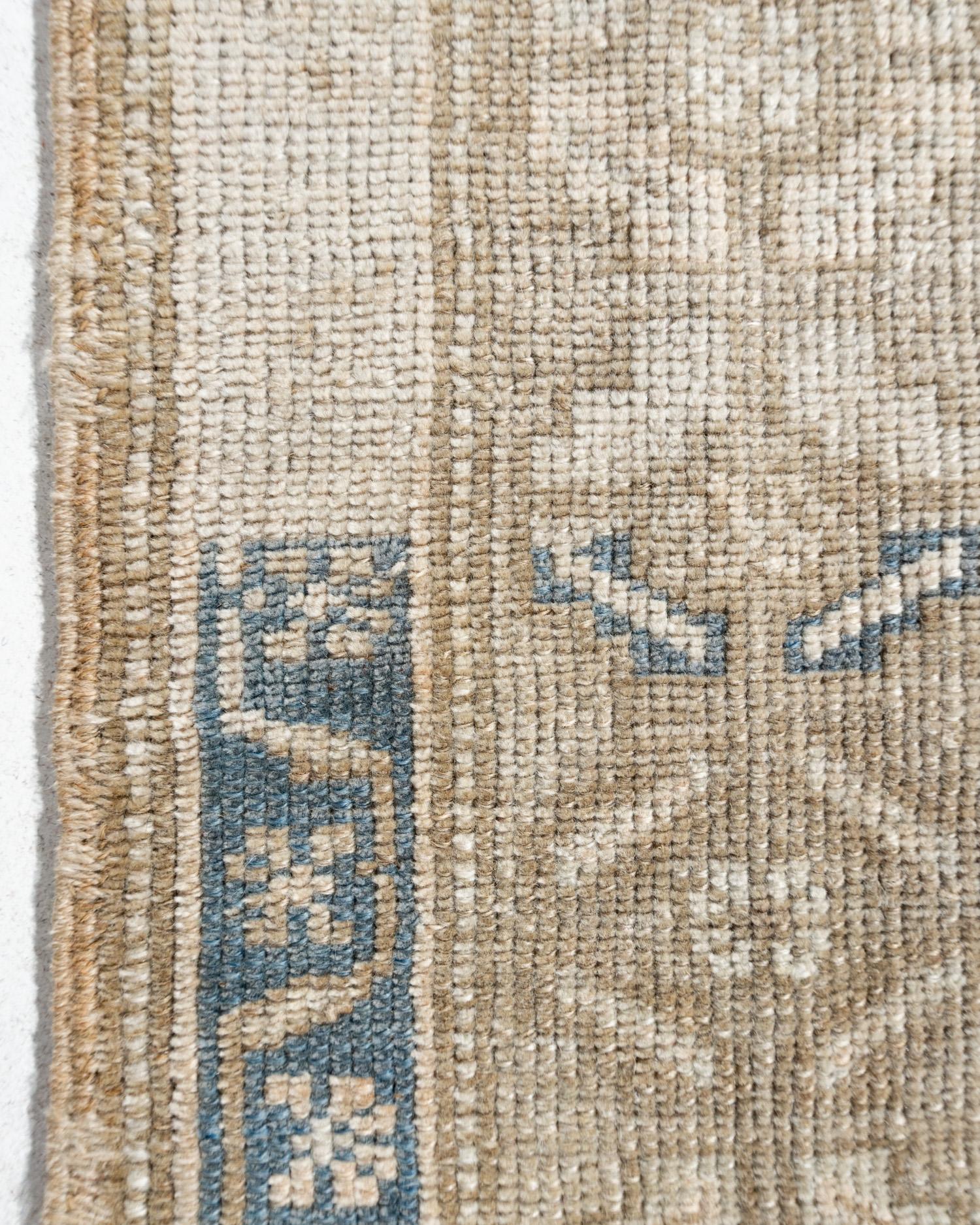 Türkischer Oushak-Teppich in Beige im Vintage-Stil  5'3 x 9'9 im Zustand „Gut“ im Angebot in New York, NY