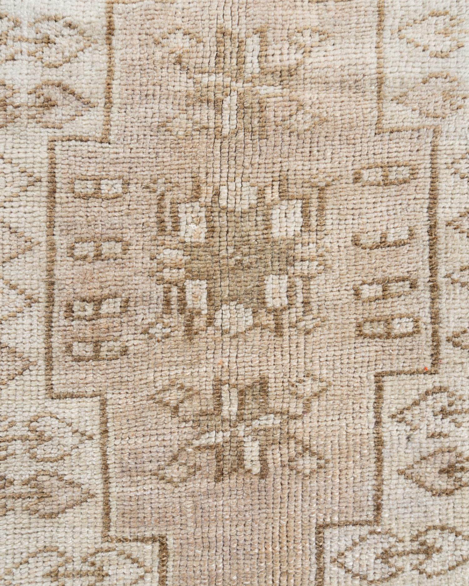 Türkischer Oushak-Teppich in Beige im Vintage-Stil  5'3 x 9'9 im Angebot 2