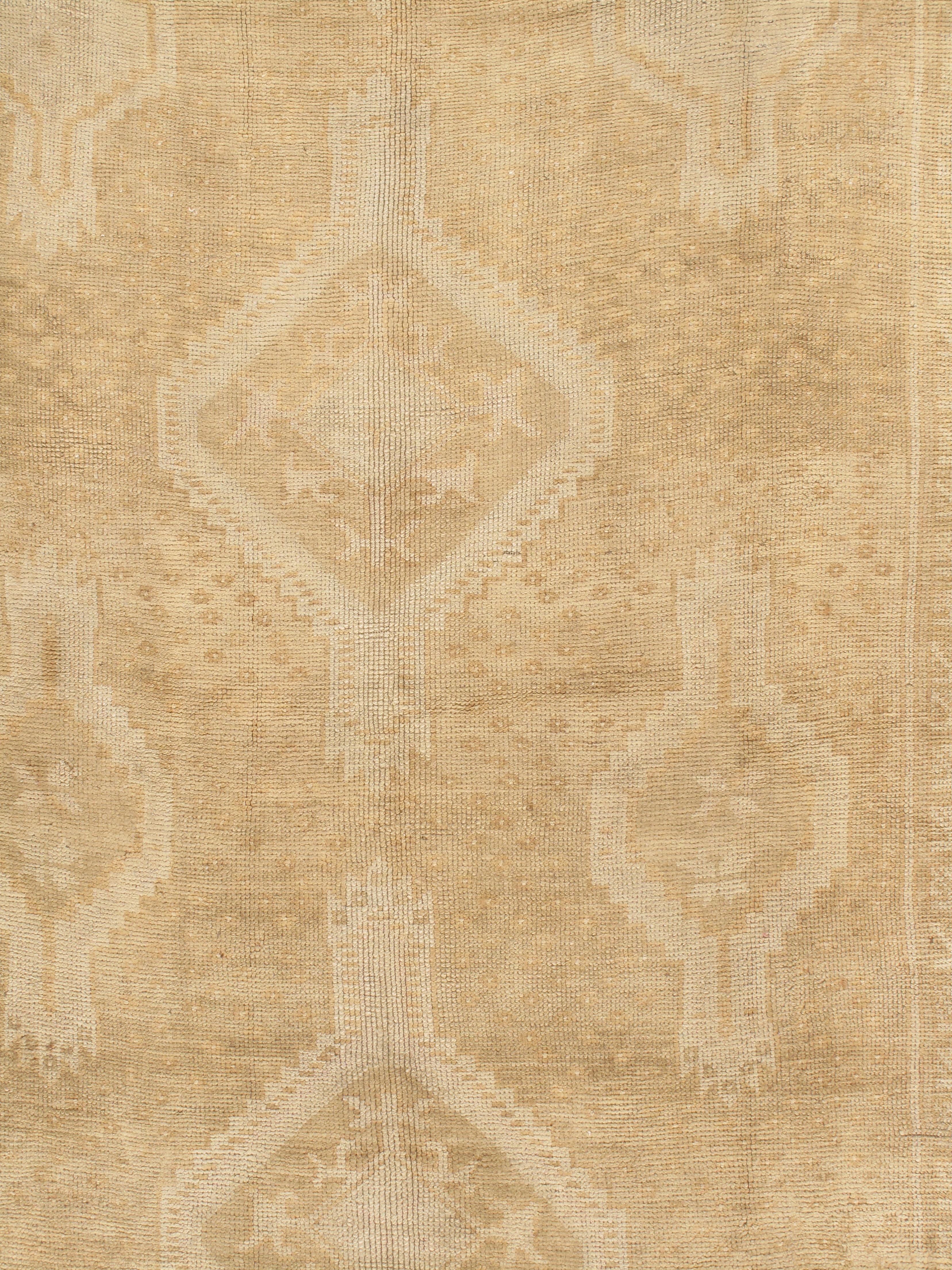 Vintage Beige Türkisch Oushak Gallery Teppich 4'9 x 11'8 (20. Jahrhundert) im Angebot