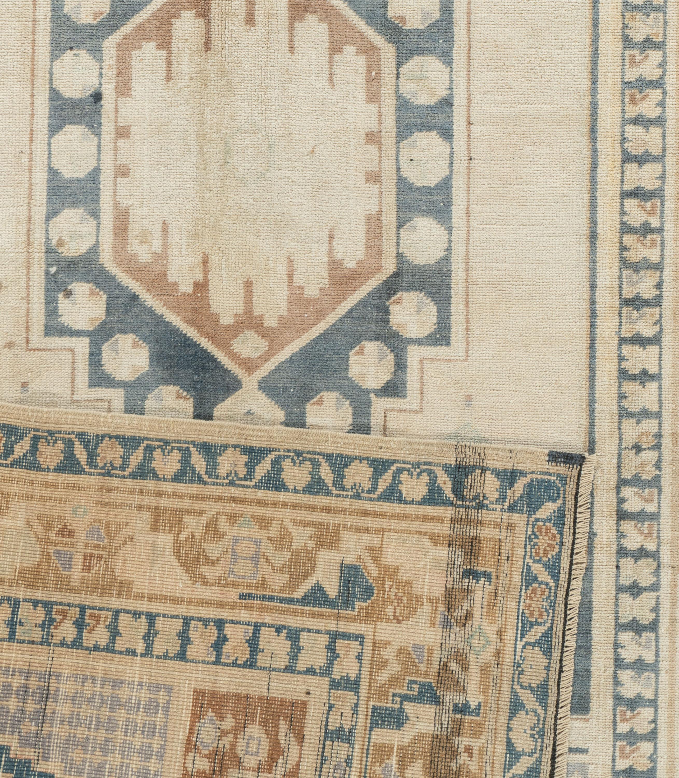 Turco Tappeto Oushak turco beige vintage 4'3 X 7'6 in vendita