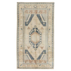 Tappeto Oushak turco beige vintage 4'3 X 7'6