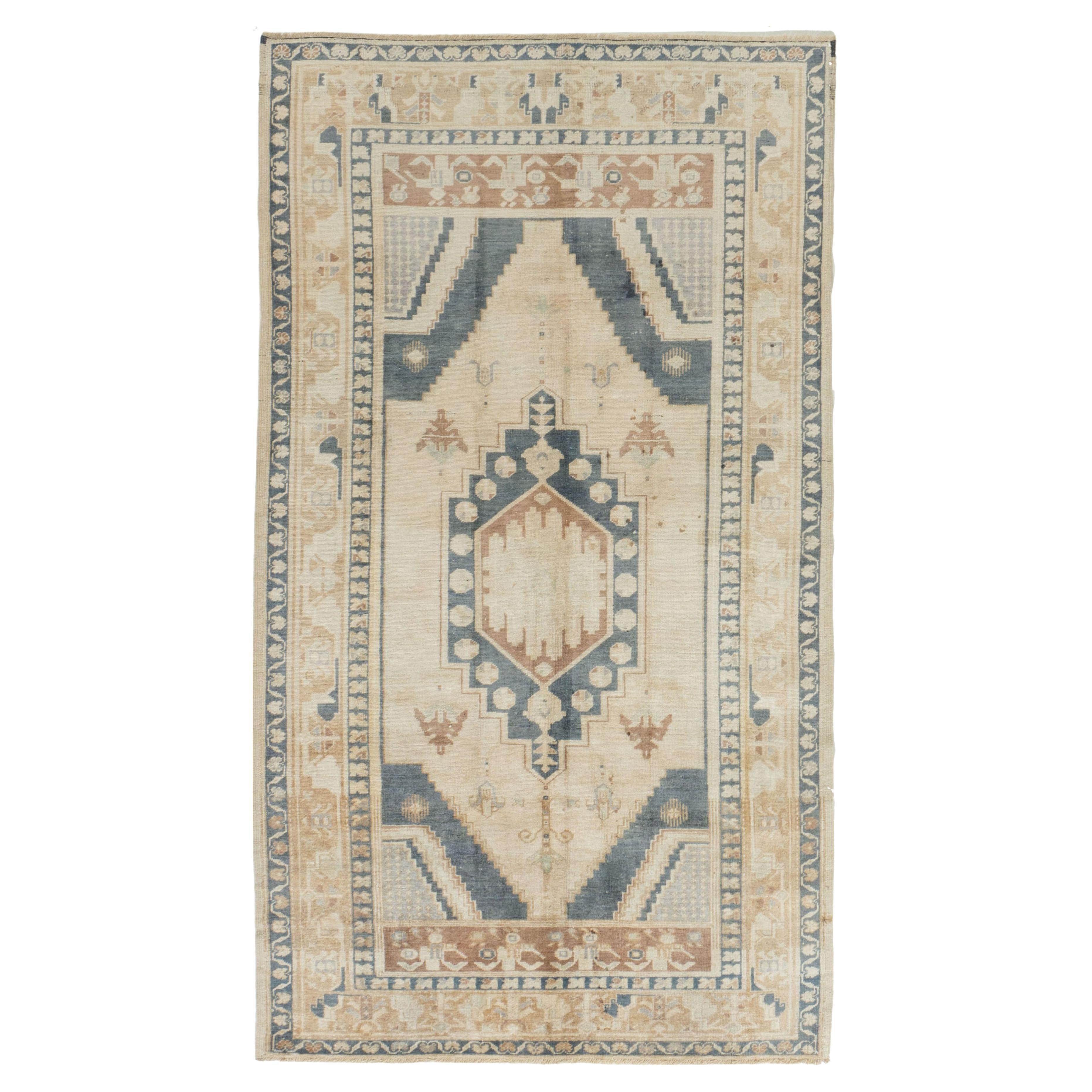 Alfombra Turca Oushak Vintage Beige 4'3 X 7'6