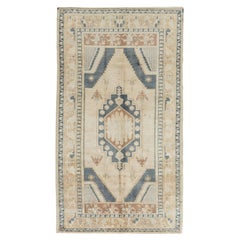 Vintage Beige Turkish Oushak Rug 4'3 X 7'6
