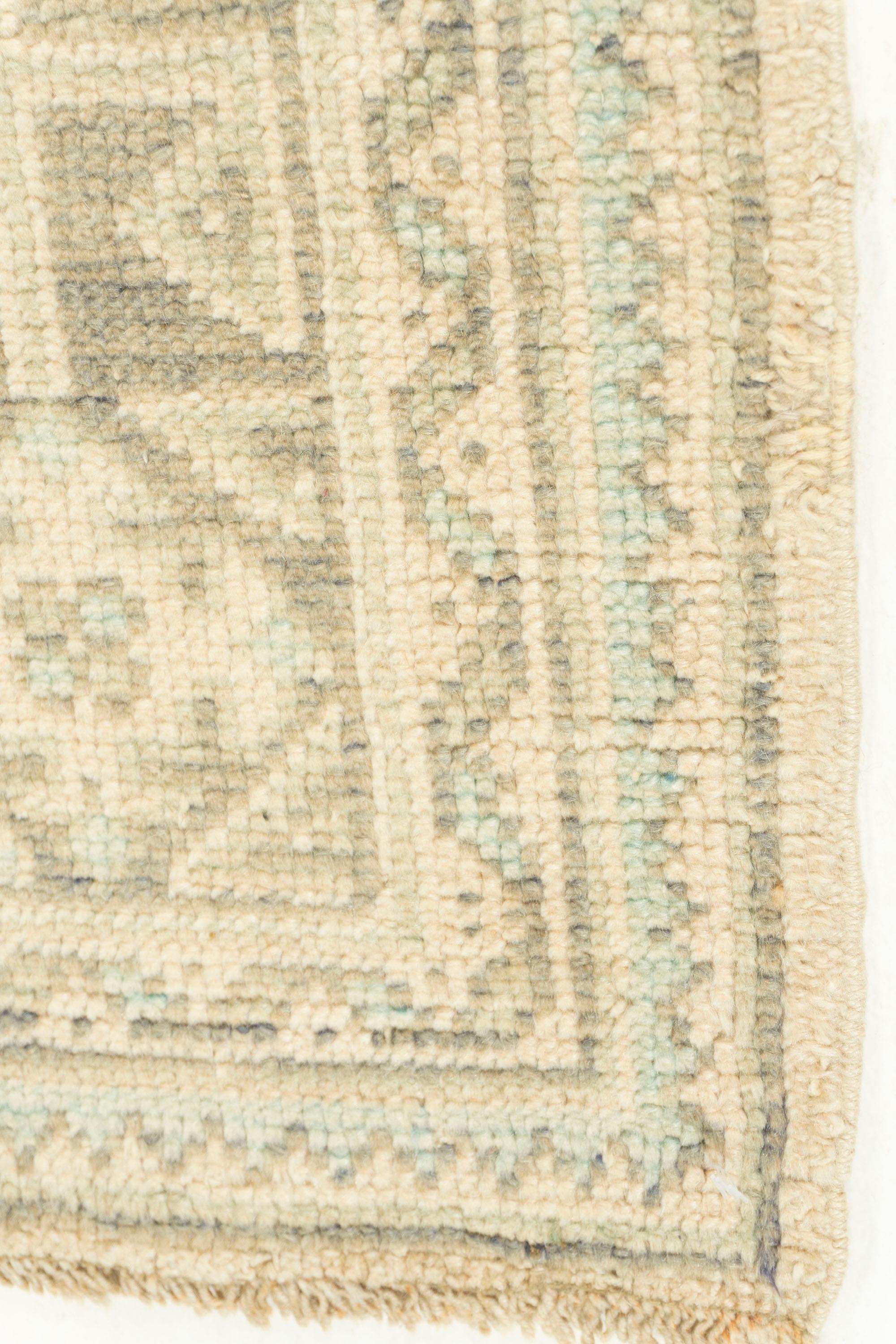 Vintage Beige Türkisch Oushak Teppich 4'8 X 11'10 (Handgeknüpft) im Angebot