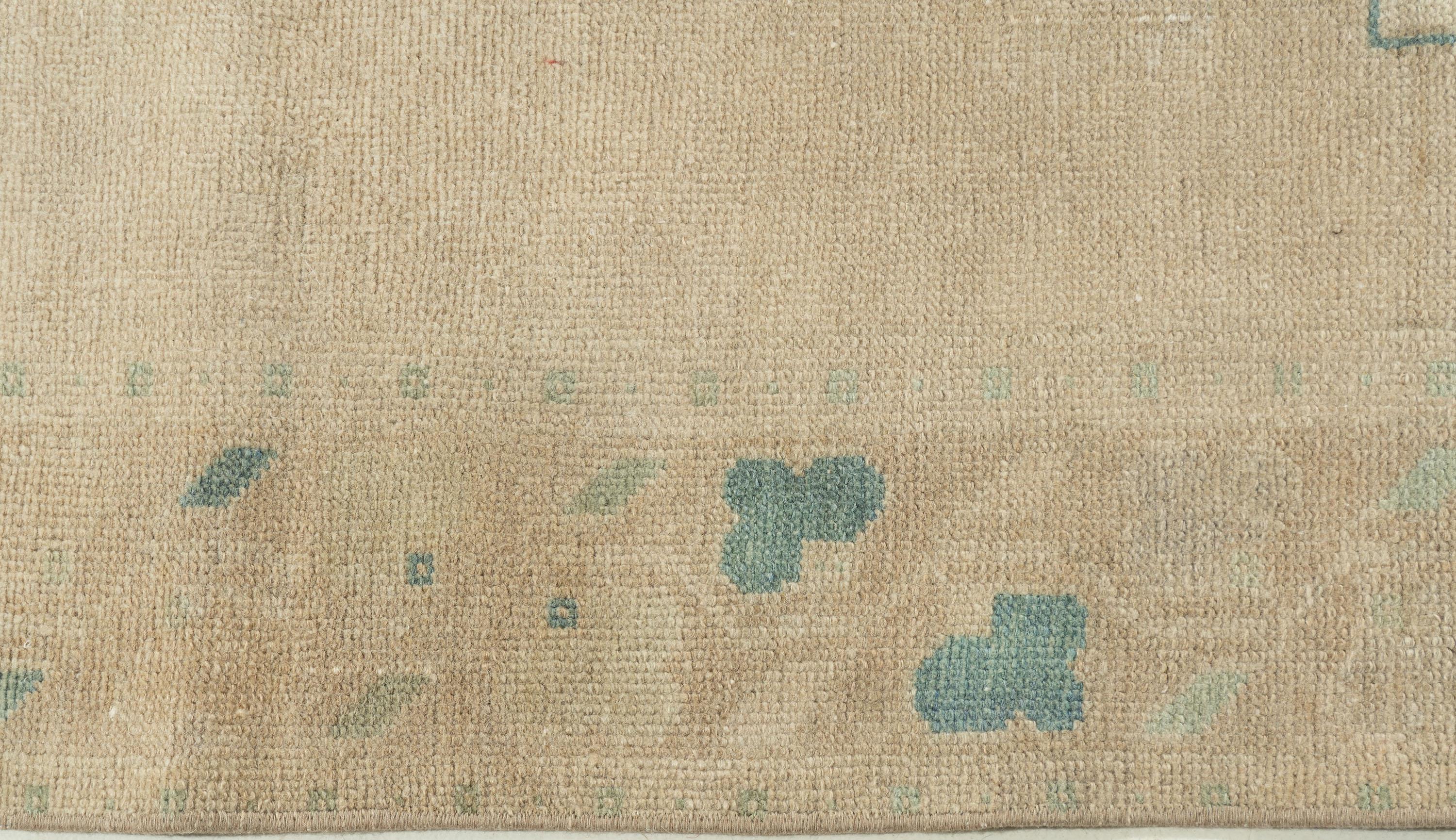 Alfombra Turca Oushak Vintage Beige 4'8 X 9'5 Turco en venta