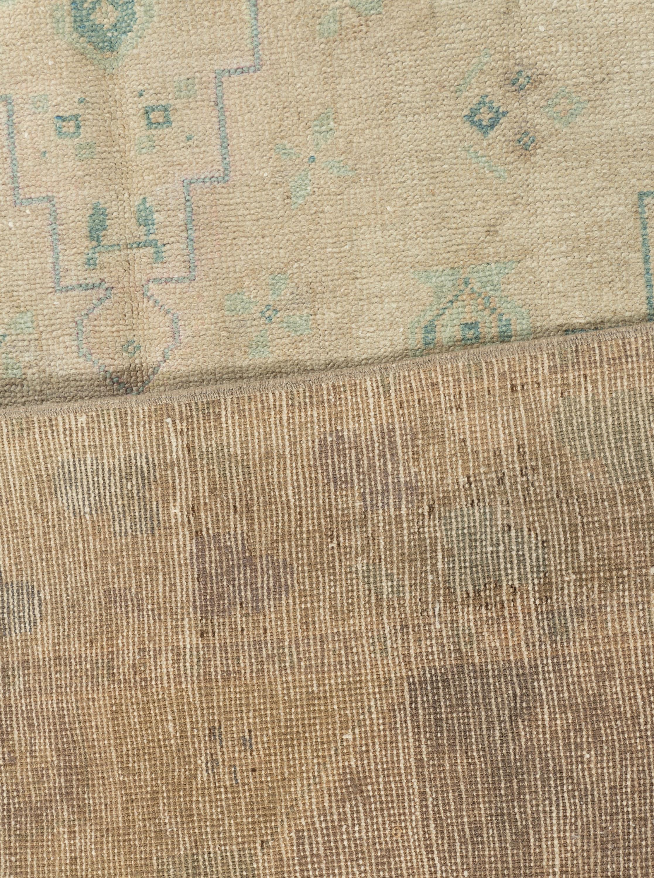 Alfombra Turca Oushak Vintage Beige 4'8 X 9'5 siglo XX en venta
