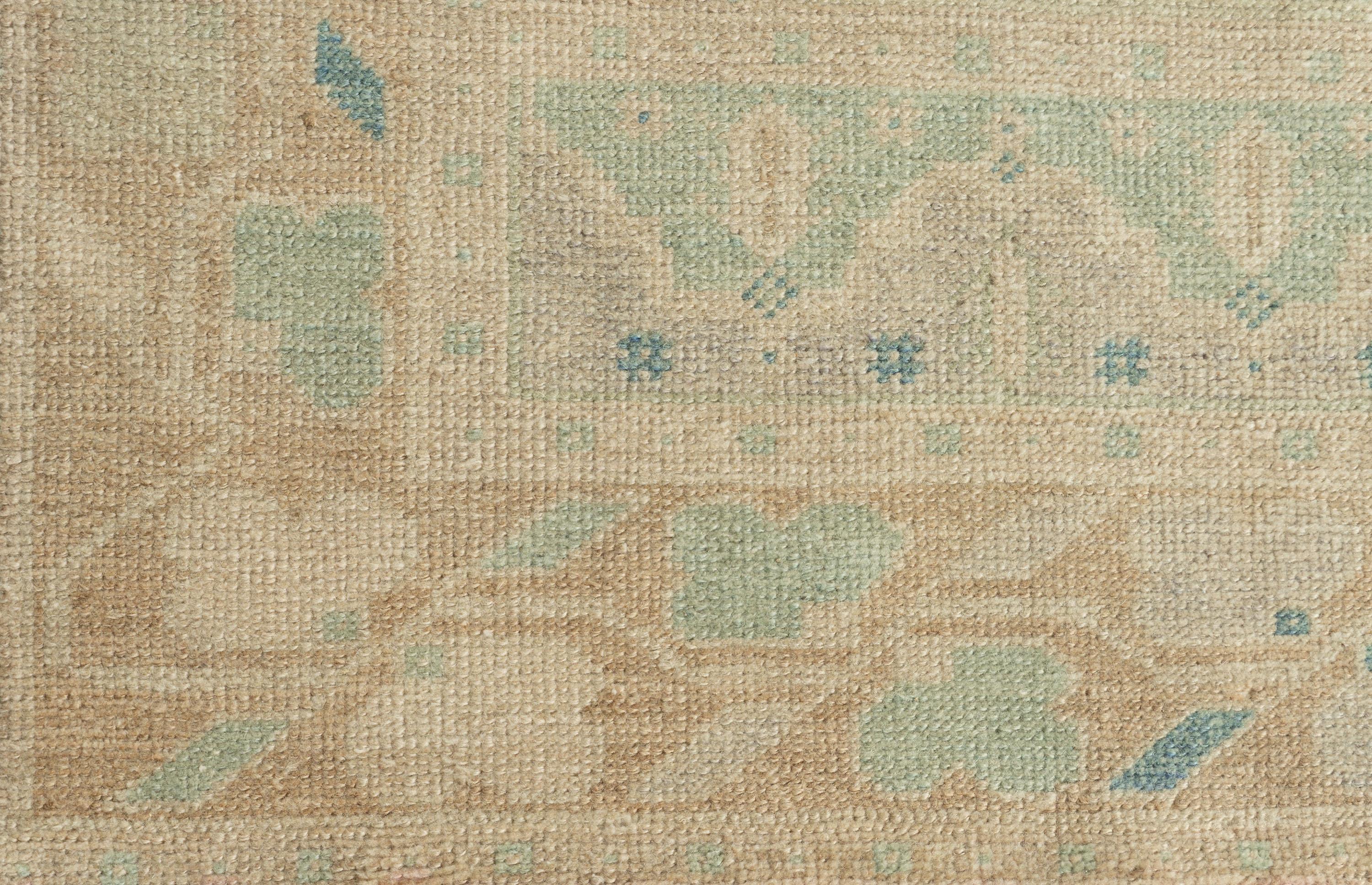 Alfombra Turca Oushak Vintage Beige 4'8 X 9'5 Lana en venta