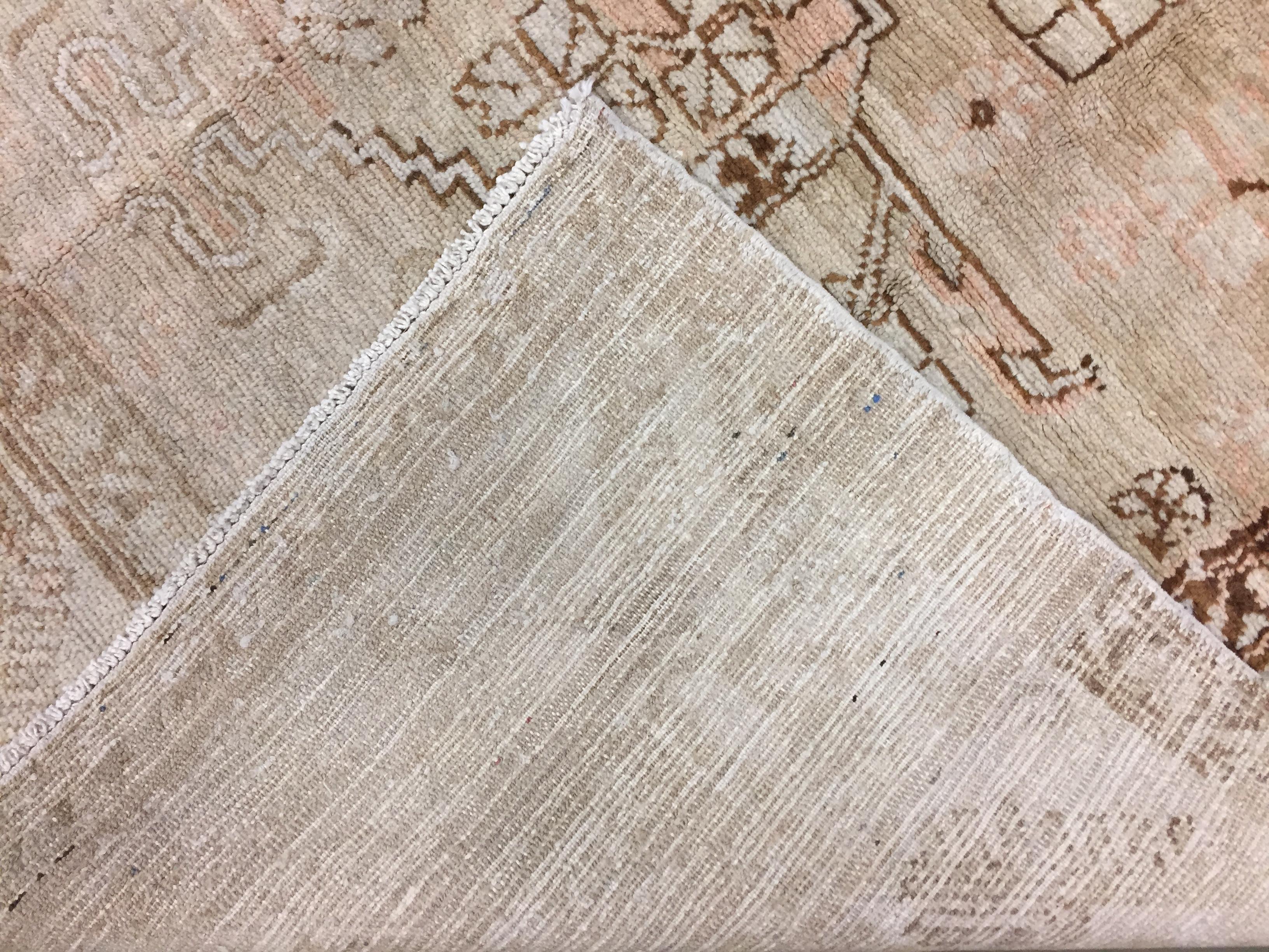 Vintage Beige Türkisch Oushak Teppich 4'9 x 9'2 (Handgeknüpft) im Angebot