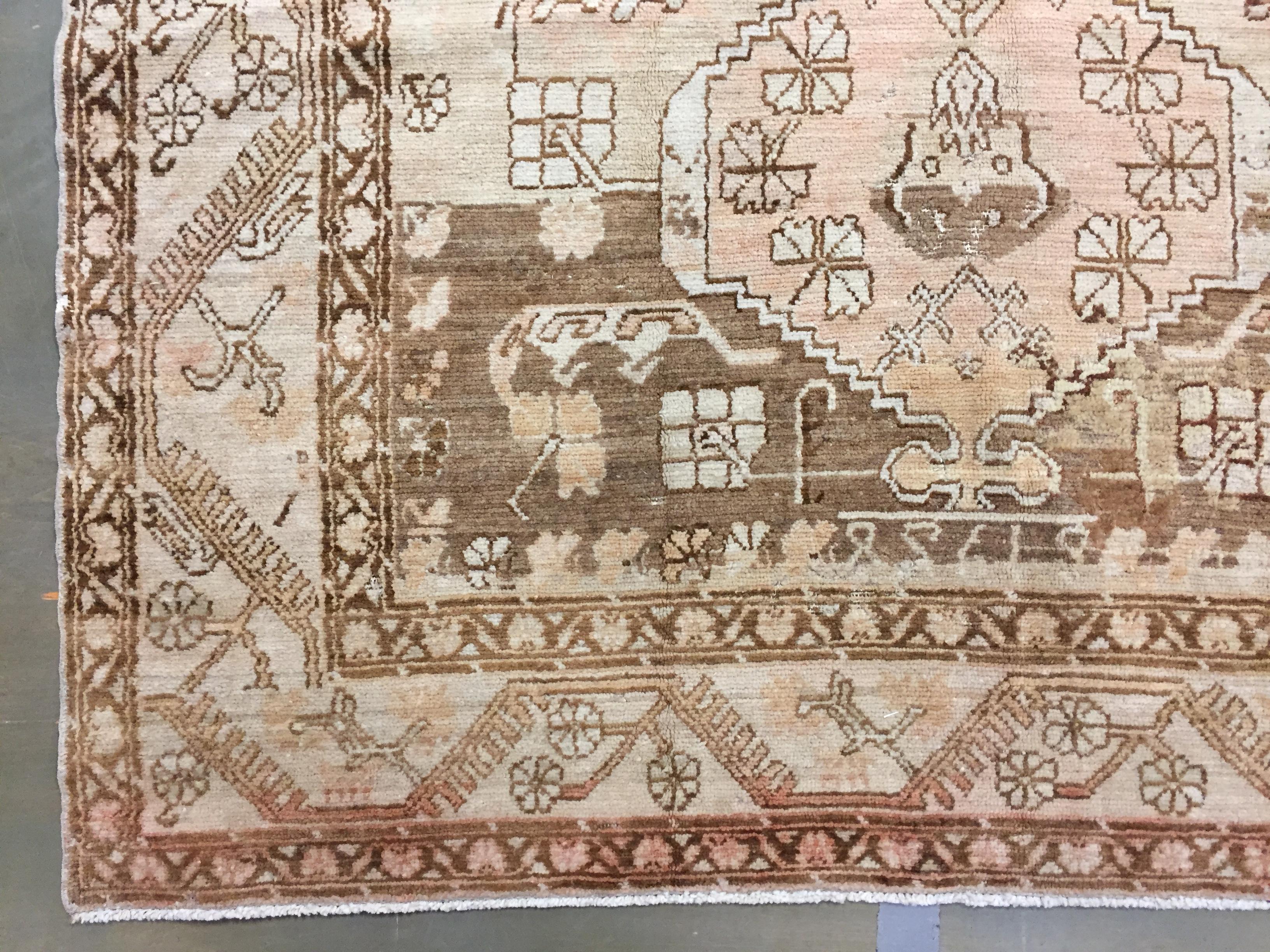 Vintage Beige Türkisch Oushak Teppich 4'9 x 9'2 (20. Jahrhundert) im Angebot