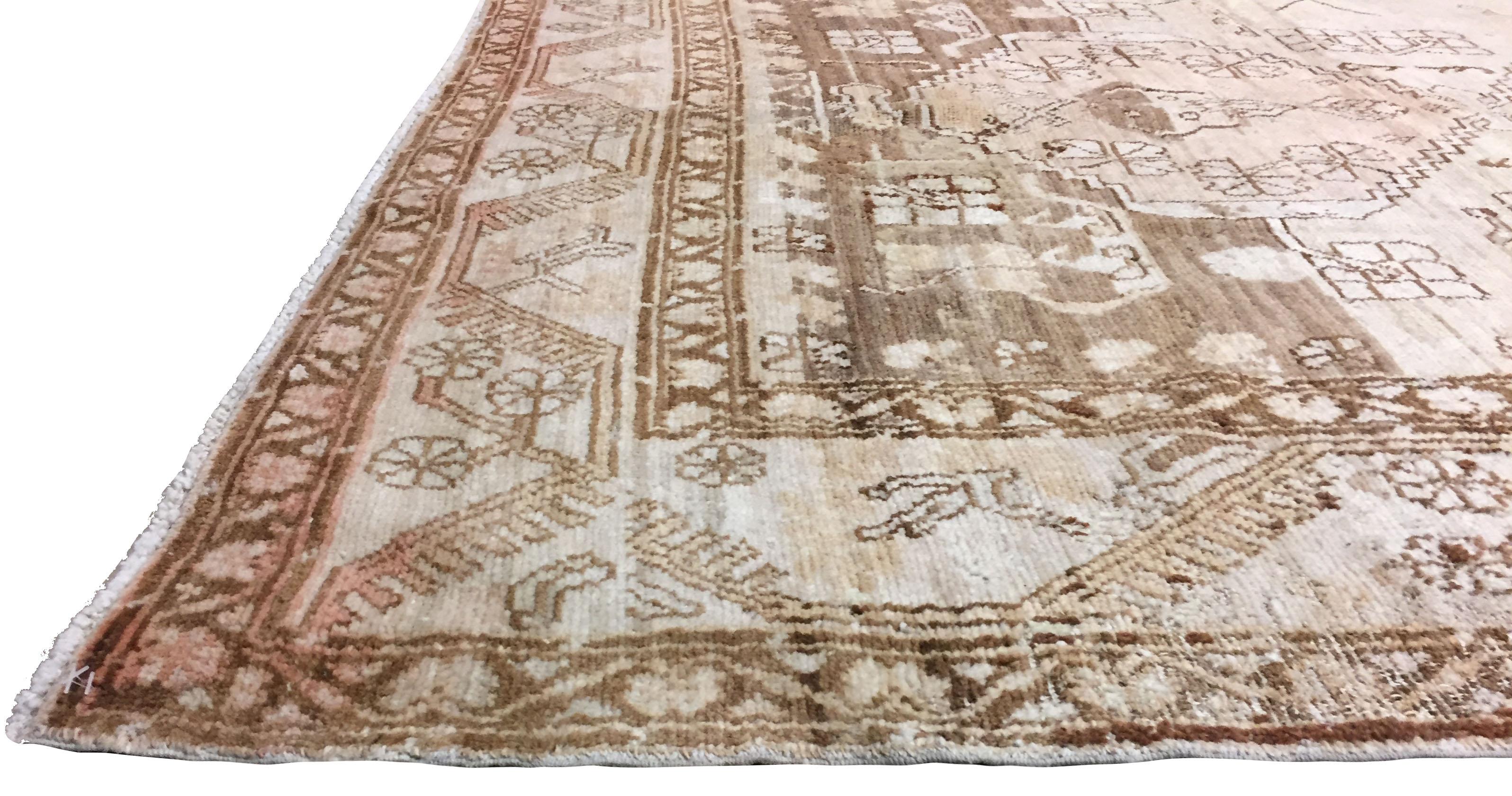 Vintage Beige Türkisch Oushak Teppich 4'9 x 9'2 im Angebot 1