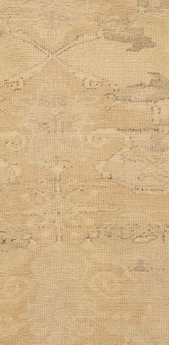 Vintage Beige Turkish Oushak Rug, 5'8 x 11'