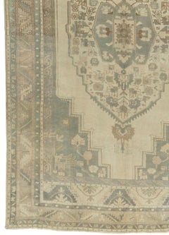 Vintage Turkish Beige Oushak Rug, Hand-Knotted Wool, 6' x 10'5, 1940