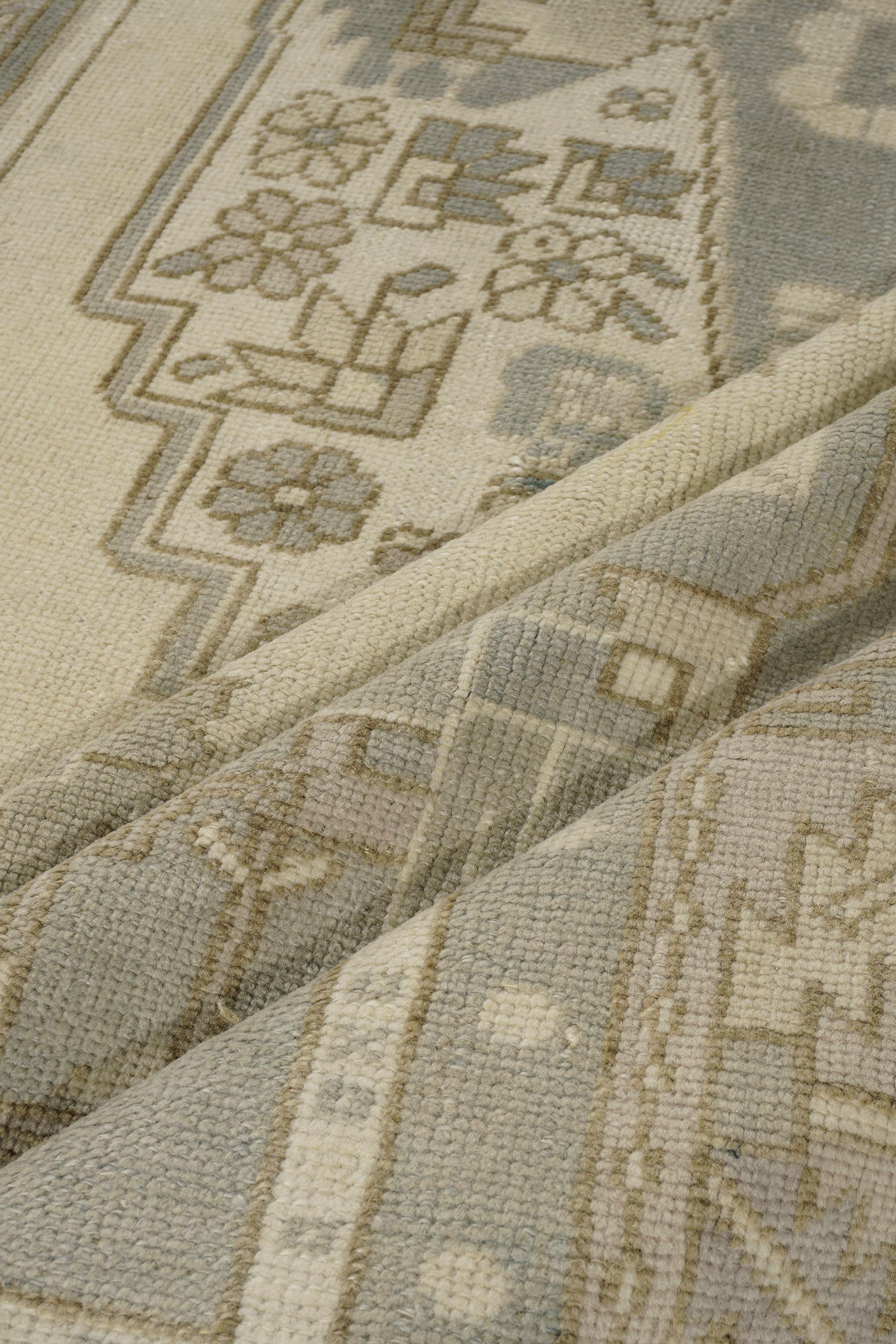 Vintage Beige Türkisch Oushak Teppich 6' X 10'5 im Angebot 2