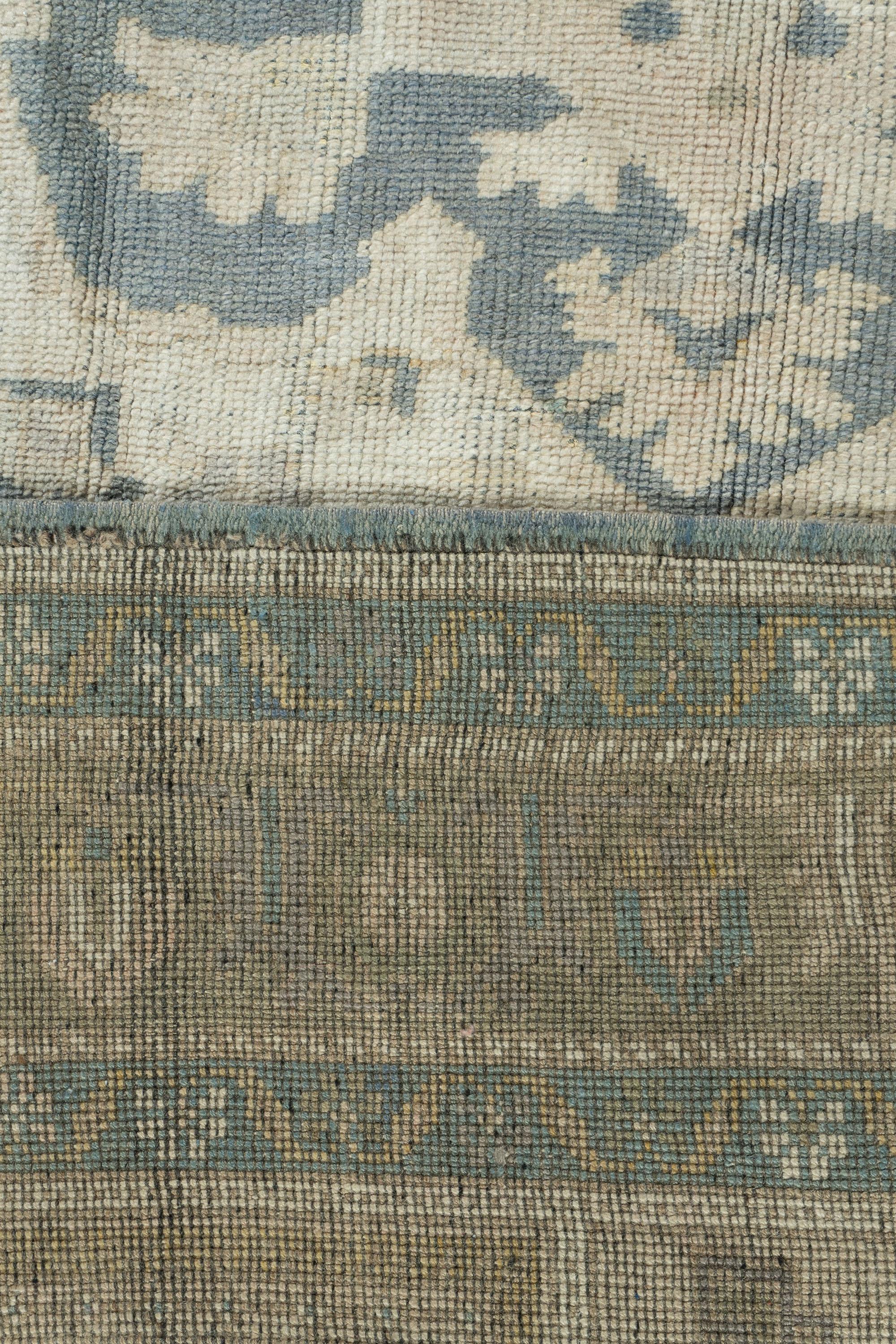 Alfombra Turca Oushak Vintage Beige 6'2 X 9'8 en Bueno estado para la venta en New York, NY