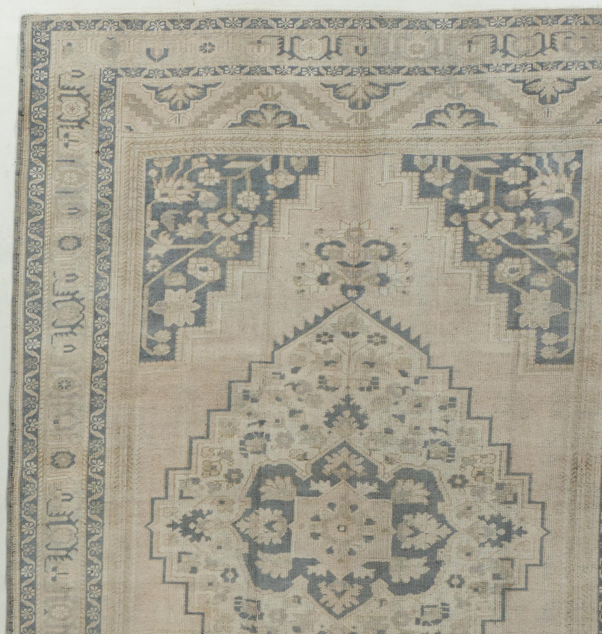 Alfombra Turca Oushak Vintage Beige 6'2 X 9'8 en venta 1