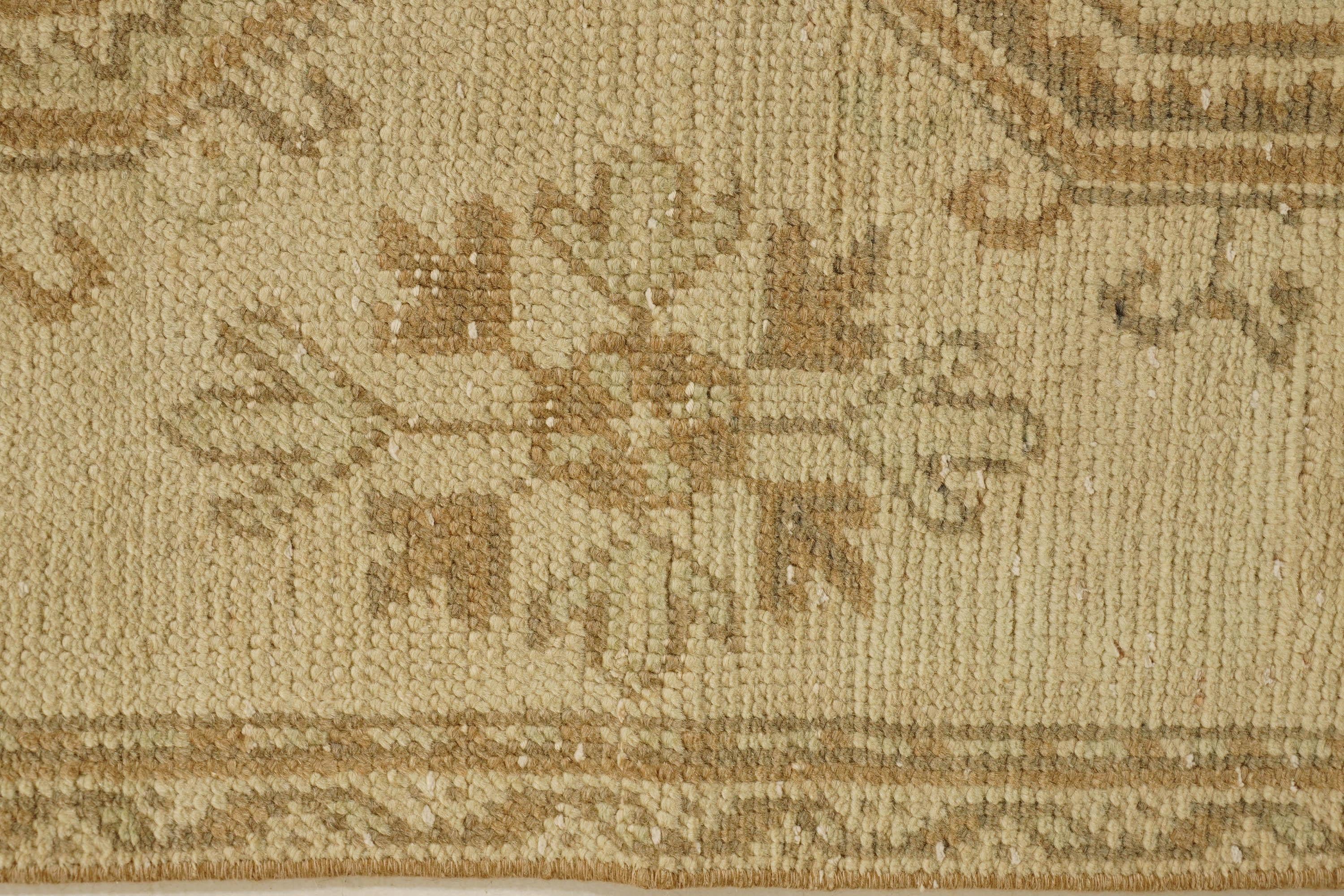 Vintage Beige Türkisch Oushak Läufer 2'10 X 11' (20. Jahrhundert) im Angebot