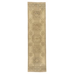 Vintage Beige Turkish Oushak Runner 2'10 X 11'