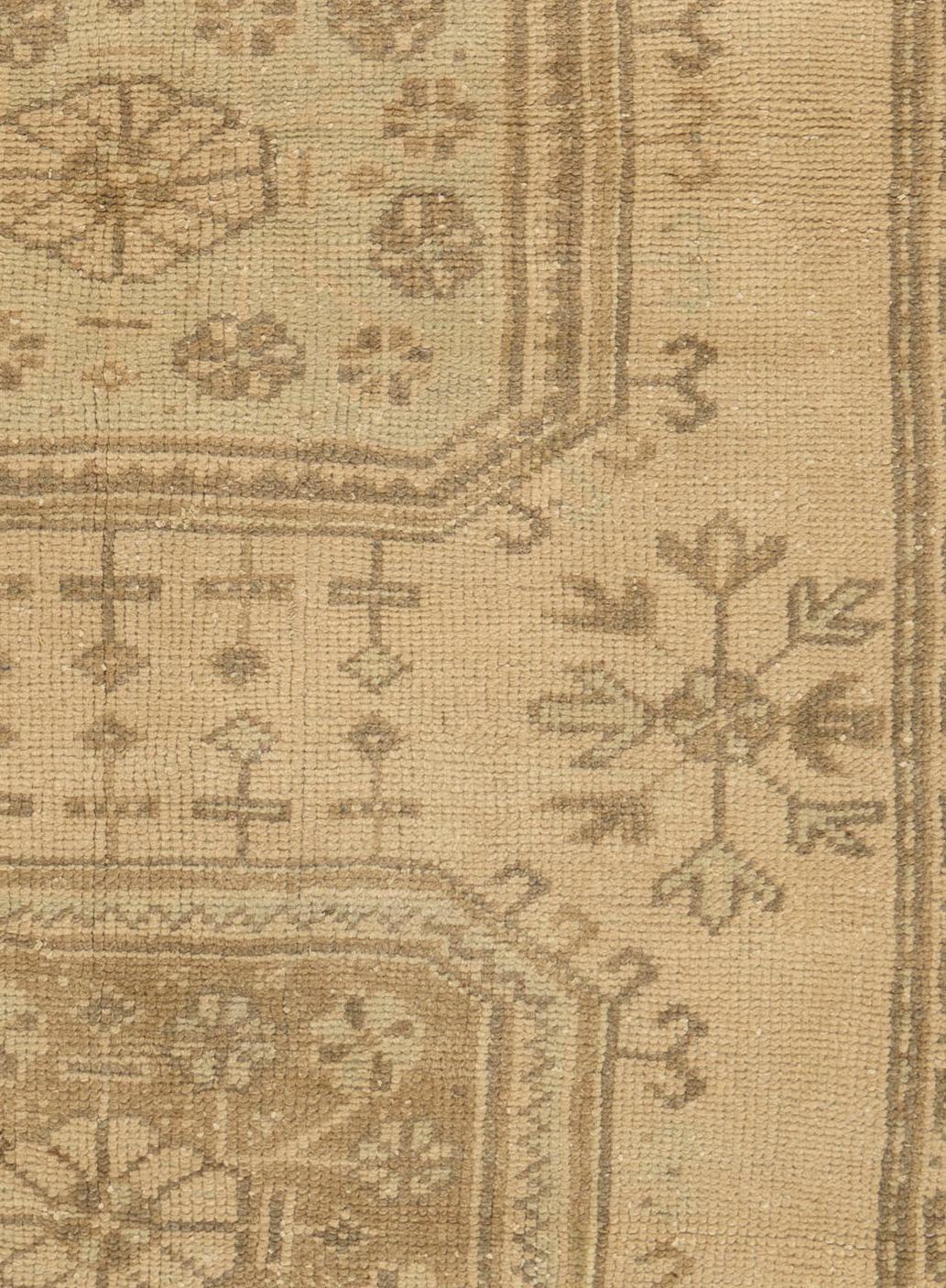 Runner Oushak turco beige vintage 3'3 x 11'3 in vendita 1