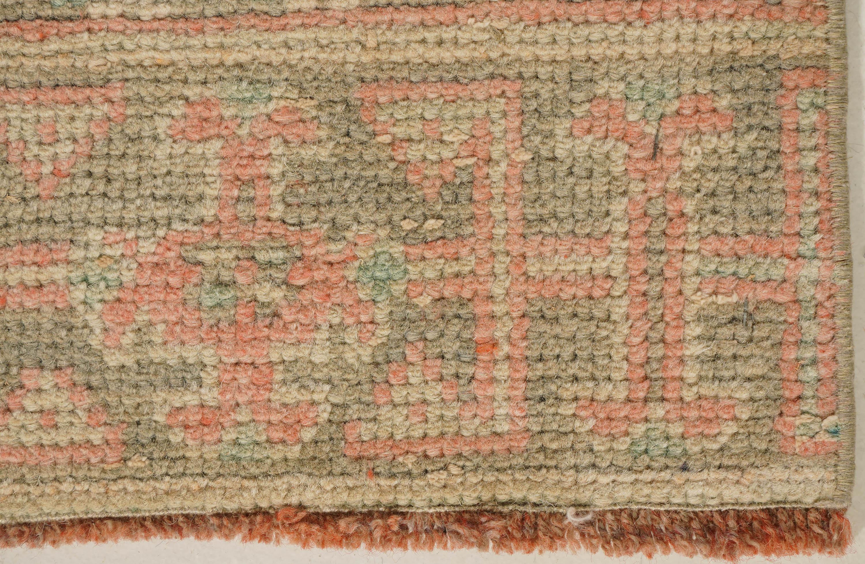 Vintage Beige Türkisch Oushak Läufer 3'3 X 11'4 (Wolle) im Angebot