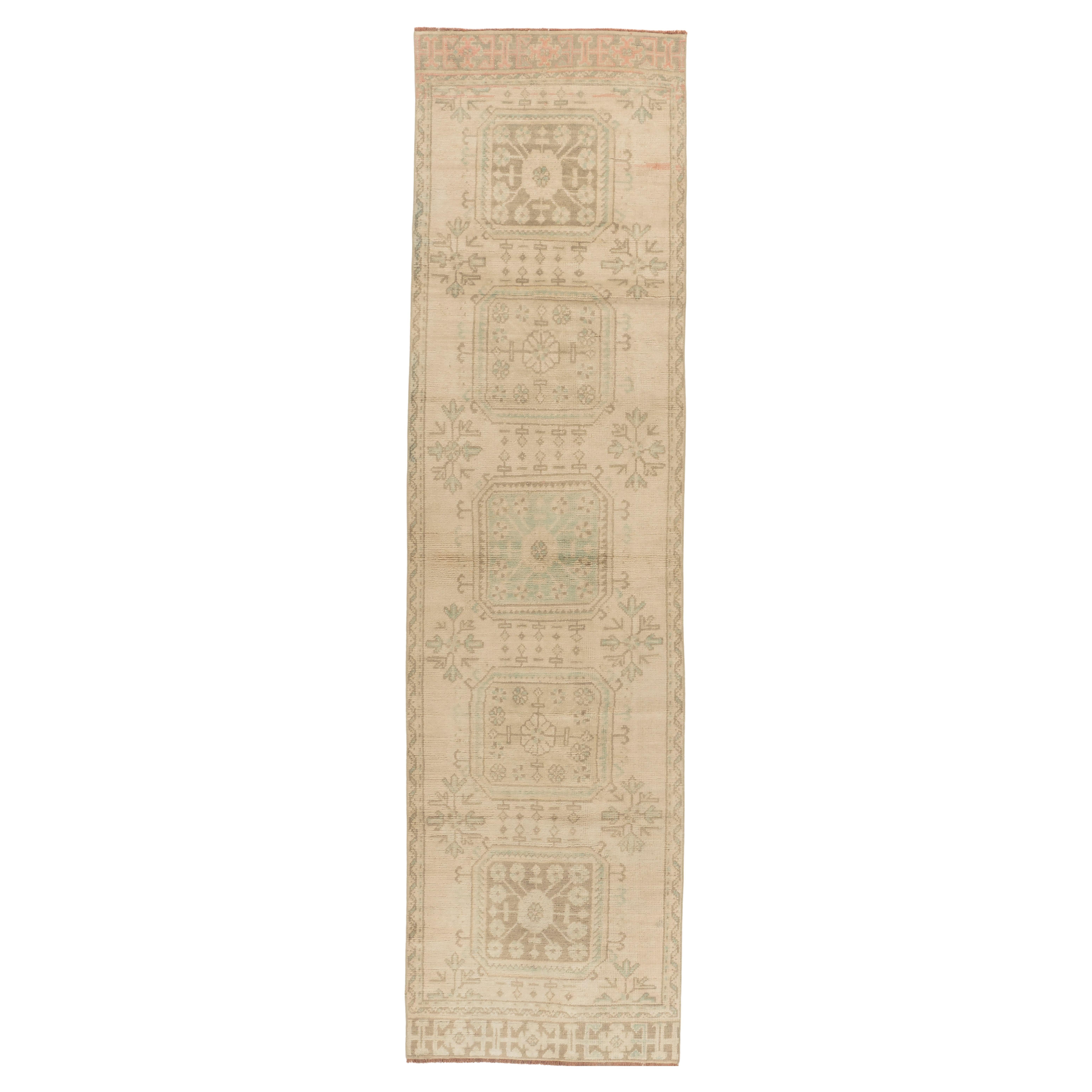 Runner Oushak turco beige vintage 3'3 X 11'4