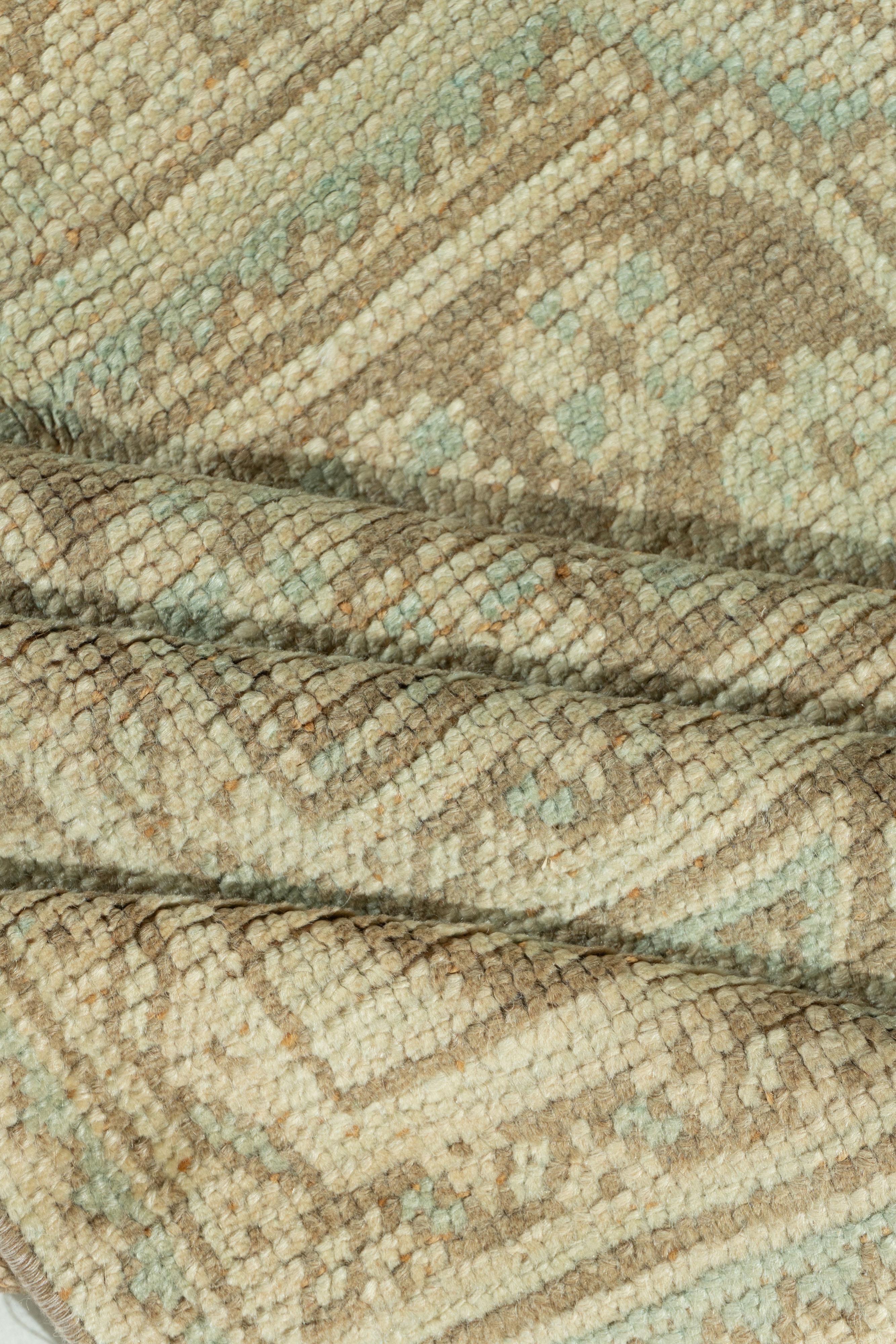 Runner Oushak turco beige vintage 4'4 x 11'11 in vendita 3
