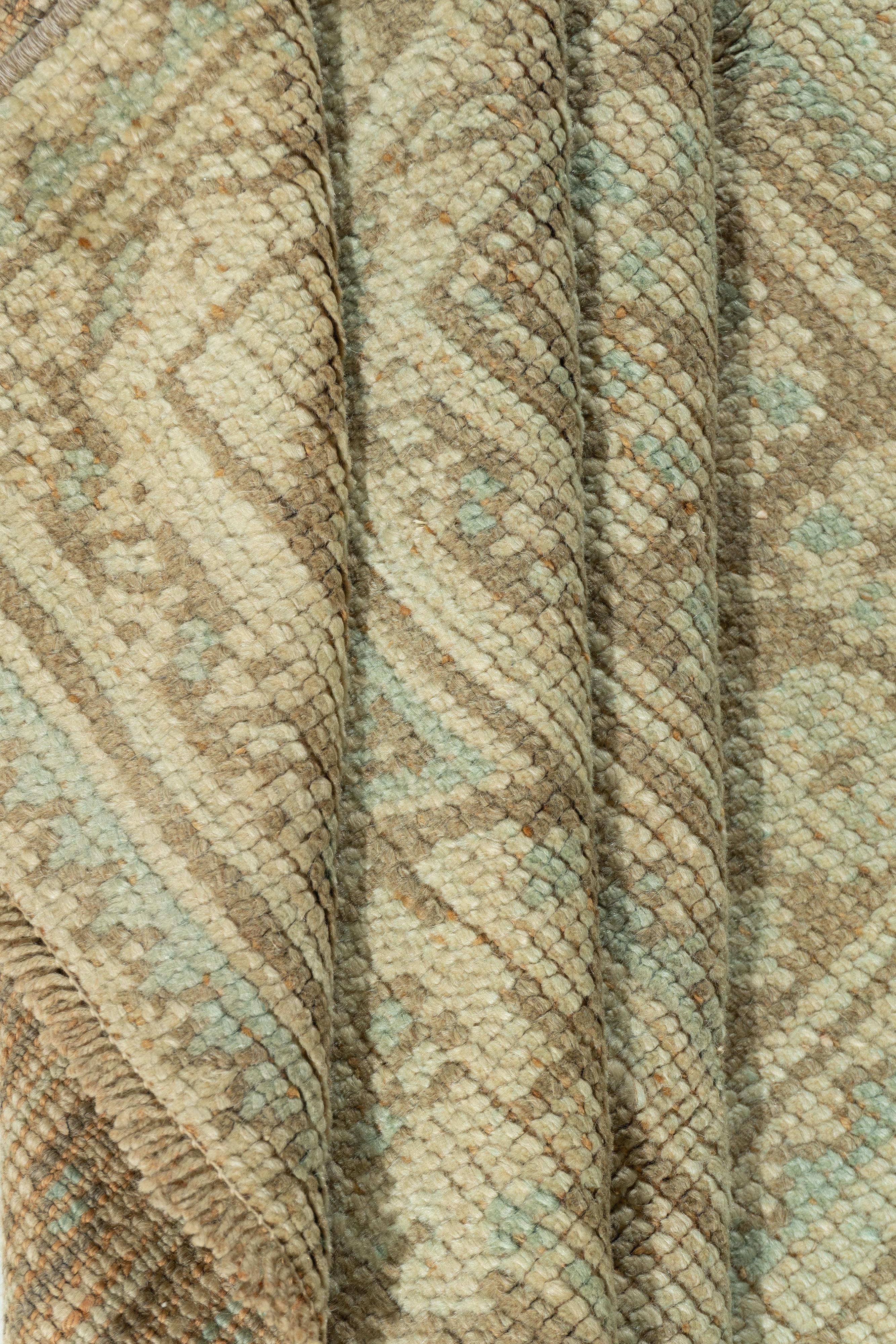 Runner Oushak turco beige vintage 4'4 x 11'11 in vendita 2