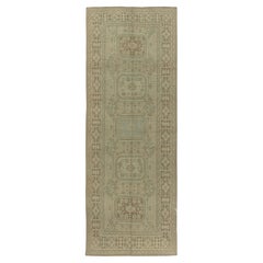 Vintage Beige Turkish Oushak Runner 4'4 x 11'11