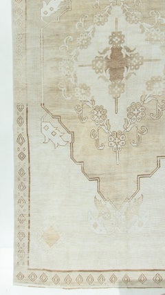 Vintage Beige Turkish Wool Hand Knotted Oushak Rug 8'7X15'